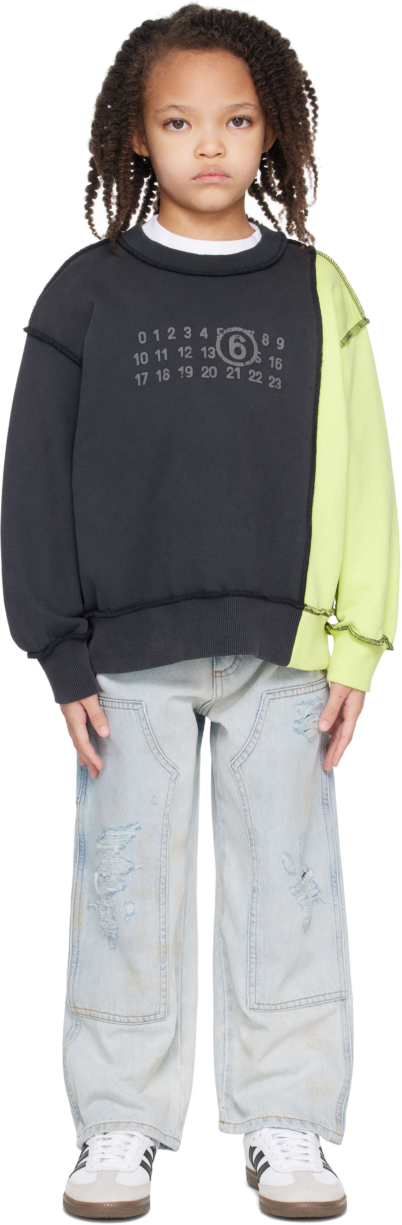 MM6 Maison Margiela: Kids Blue Distressed Jeans | SSENSE