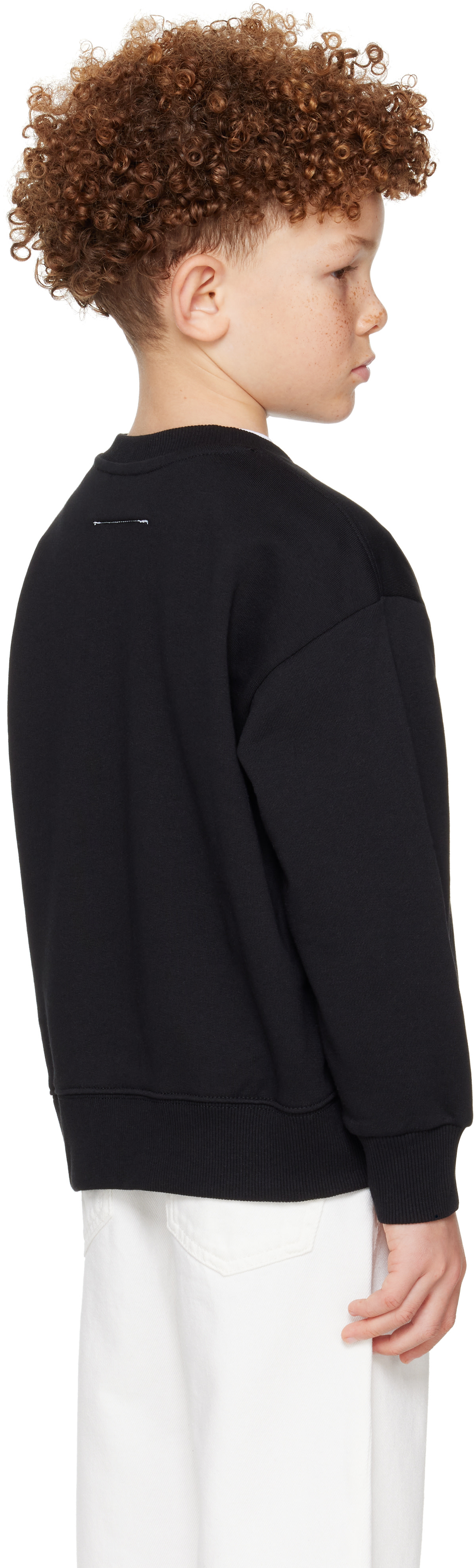MM6 Maison Margiela - Enfant | Pull molletonné noir à logo imprimé