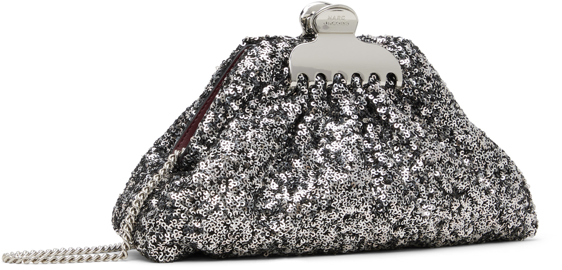 Marc Jacobs: シルバー 'The Sequin Glam Small' クラッチバッグ