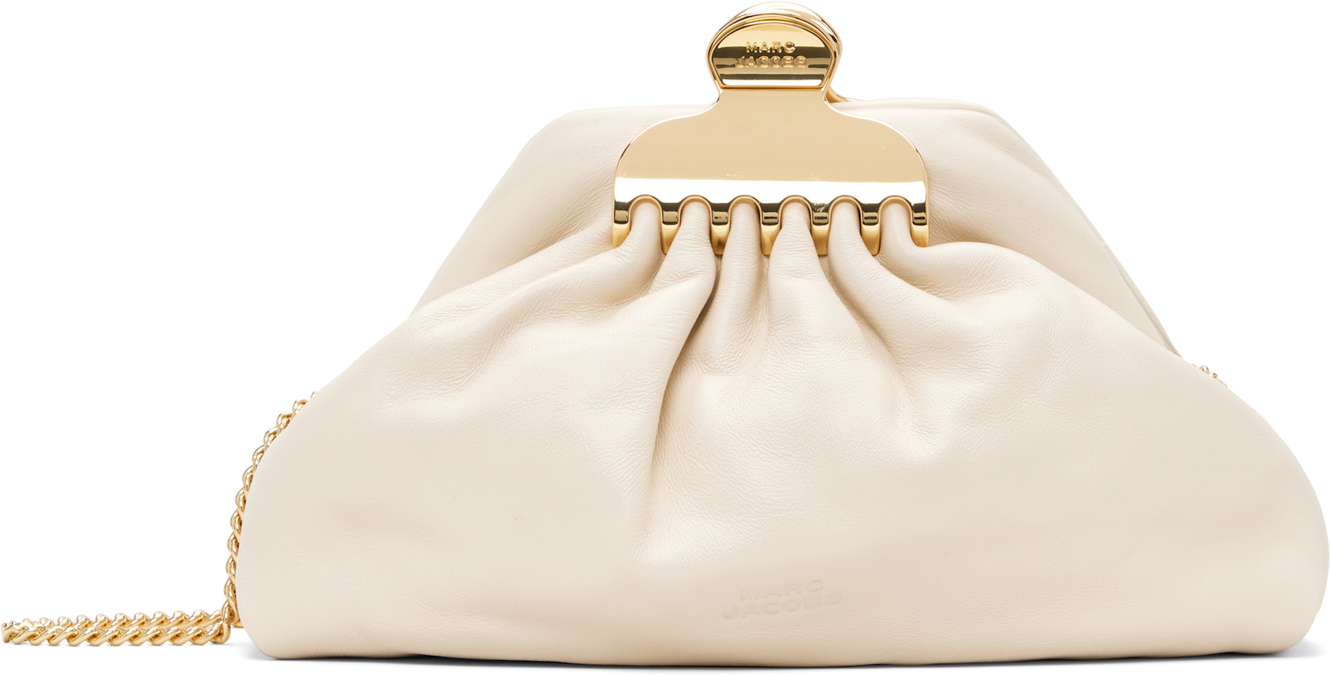 Marc Jacobs: オフホワイト 'The Glam Small' クラッチバッグ | SSENSE