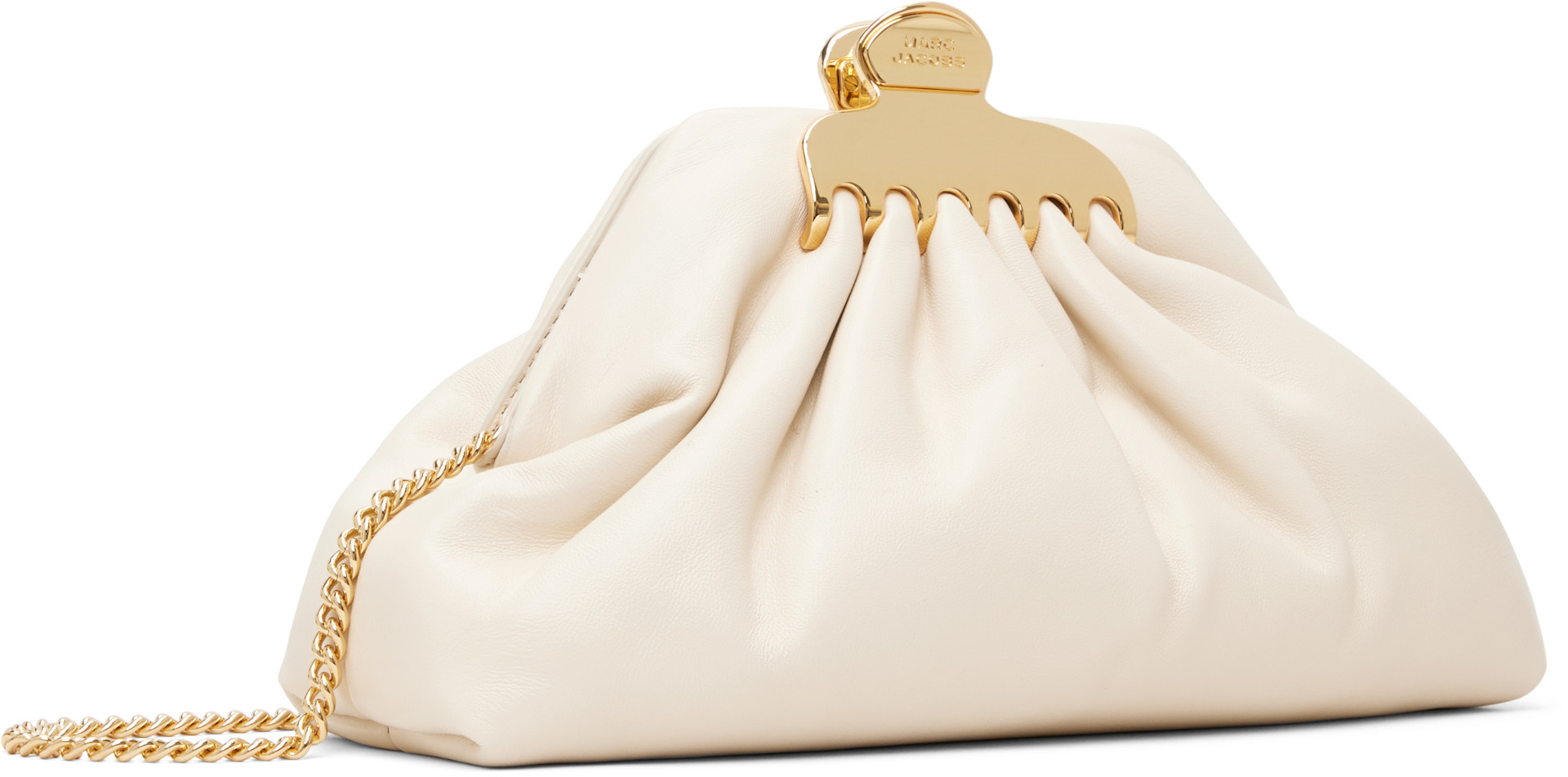 Marc Jacobs: オフホワイト 'The Glam Small' クラッチバッグ | SSENSE