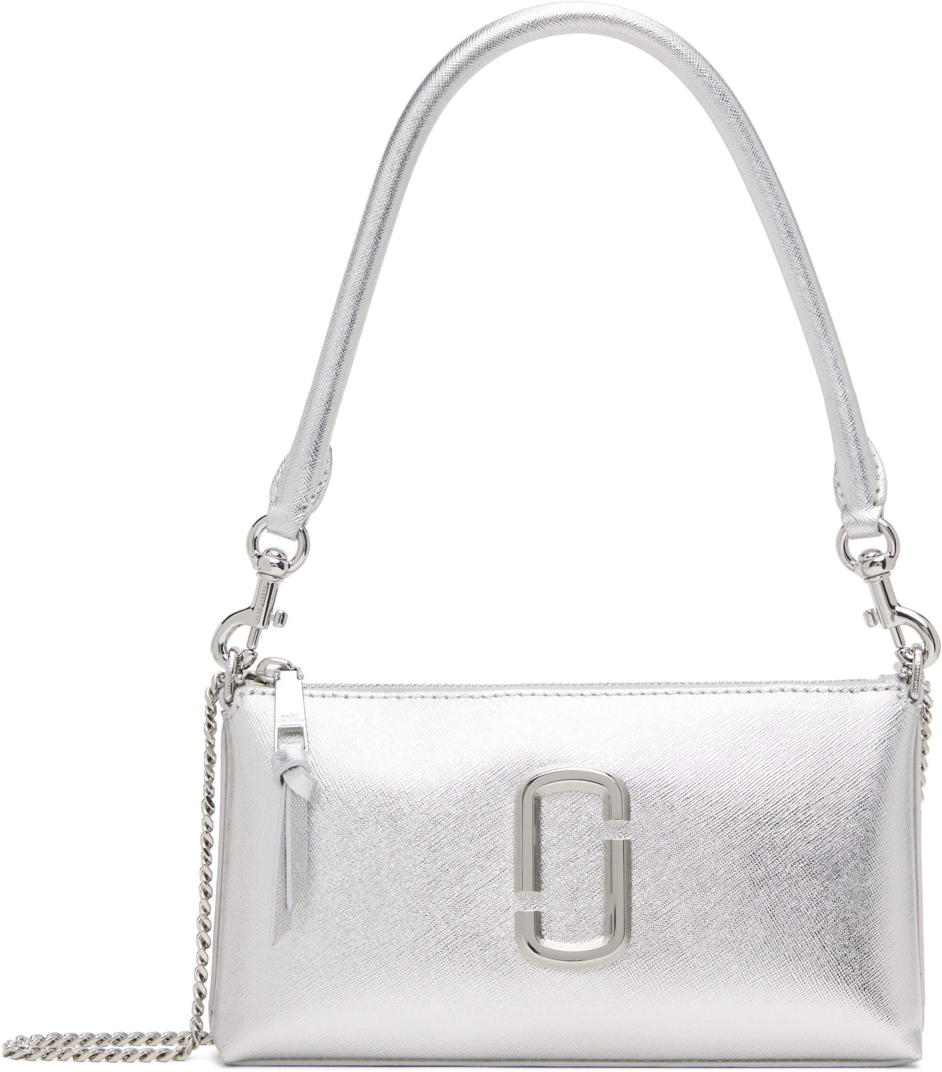 Marc Jacobs: Silver 'The Metallic Snapshot' Convertible Shoulder Marc Jacobs: Silver 'The Metallic Snapshot' Convertible Shoulder