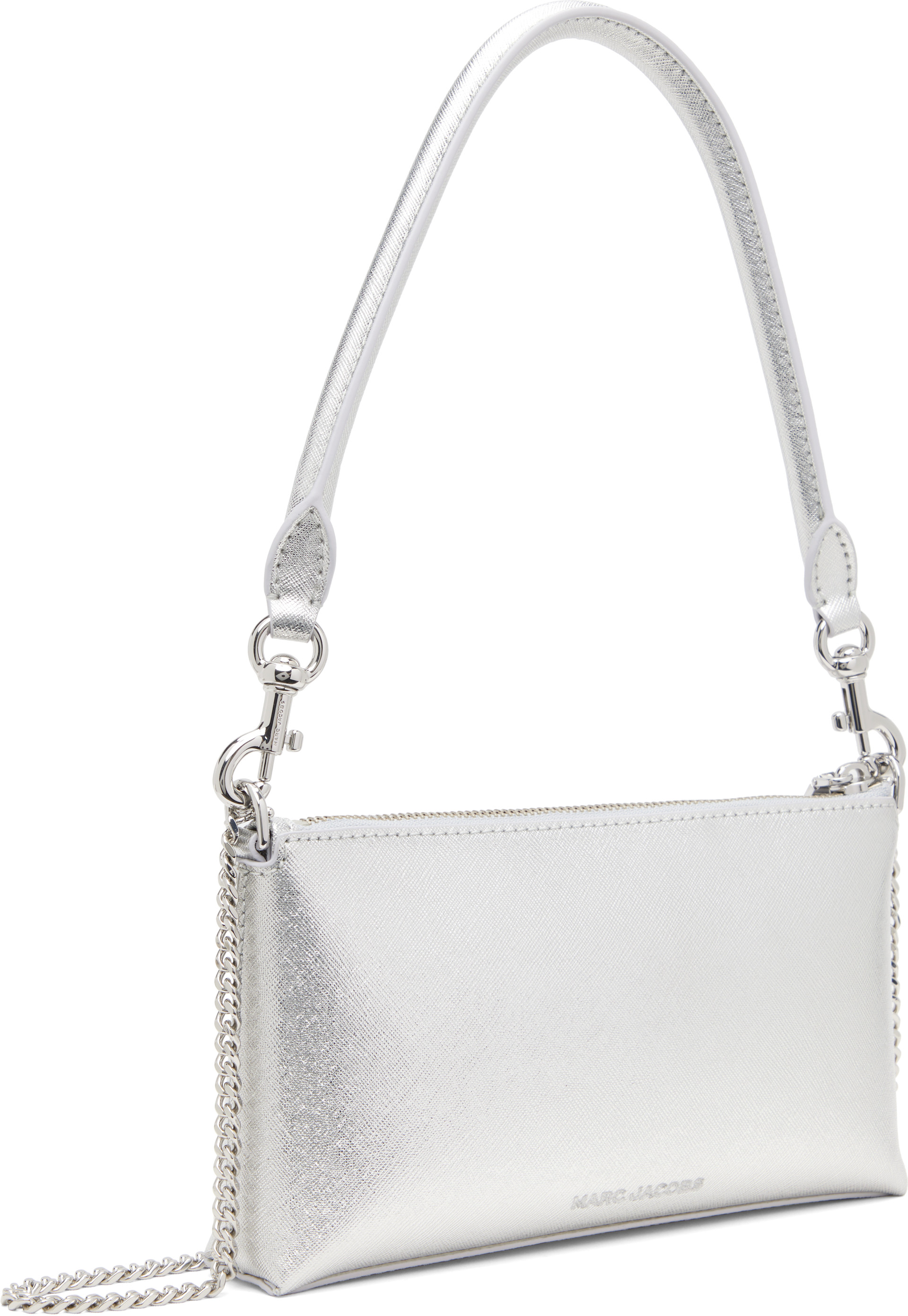 MARC JACOBS ショルダーバッグ シルバー Marc Jacobs: Silver 'The Metallic Snapshot' Convertible Shoulder