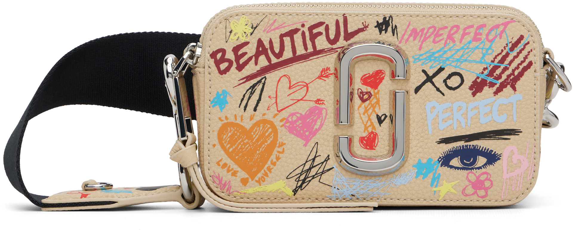 Marc Jacobs: Beige 'The Punk Scribble Snapshot' Bag | SSENSE