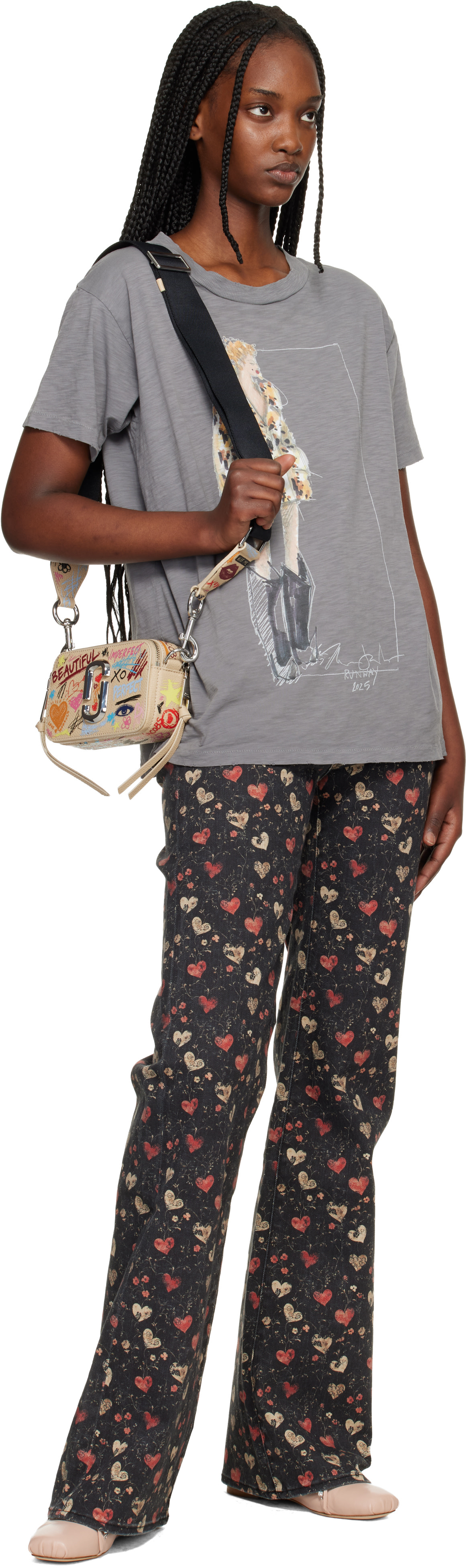 Marc Jacobs - Sac Punk Scribble Snapshot beige