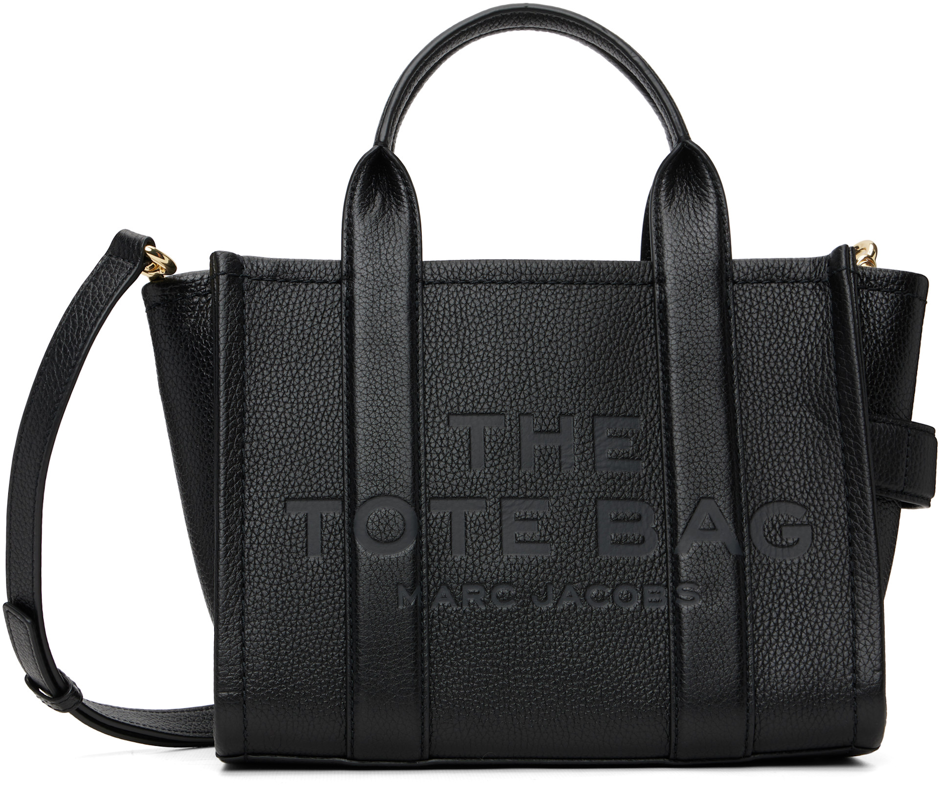 Marc Jacobs: Black 'The Leather Small' Tote | SSENSE Canada