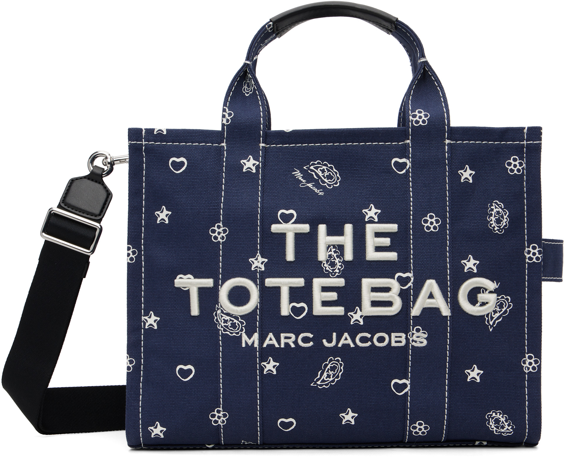 MARC JACOBS THE TOTE BAG ペイズリー Marc Jacobs: Navy 'The Bandana Canvas Medium' Tote | SSENSE