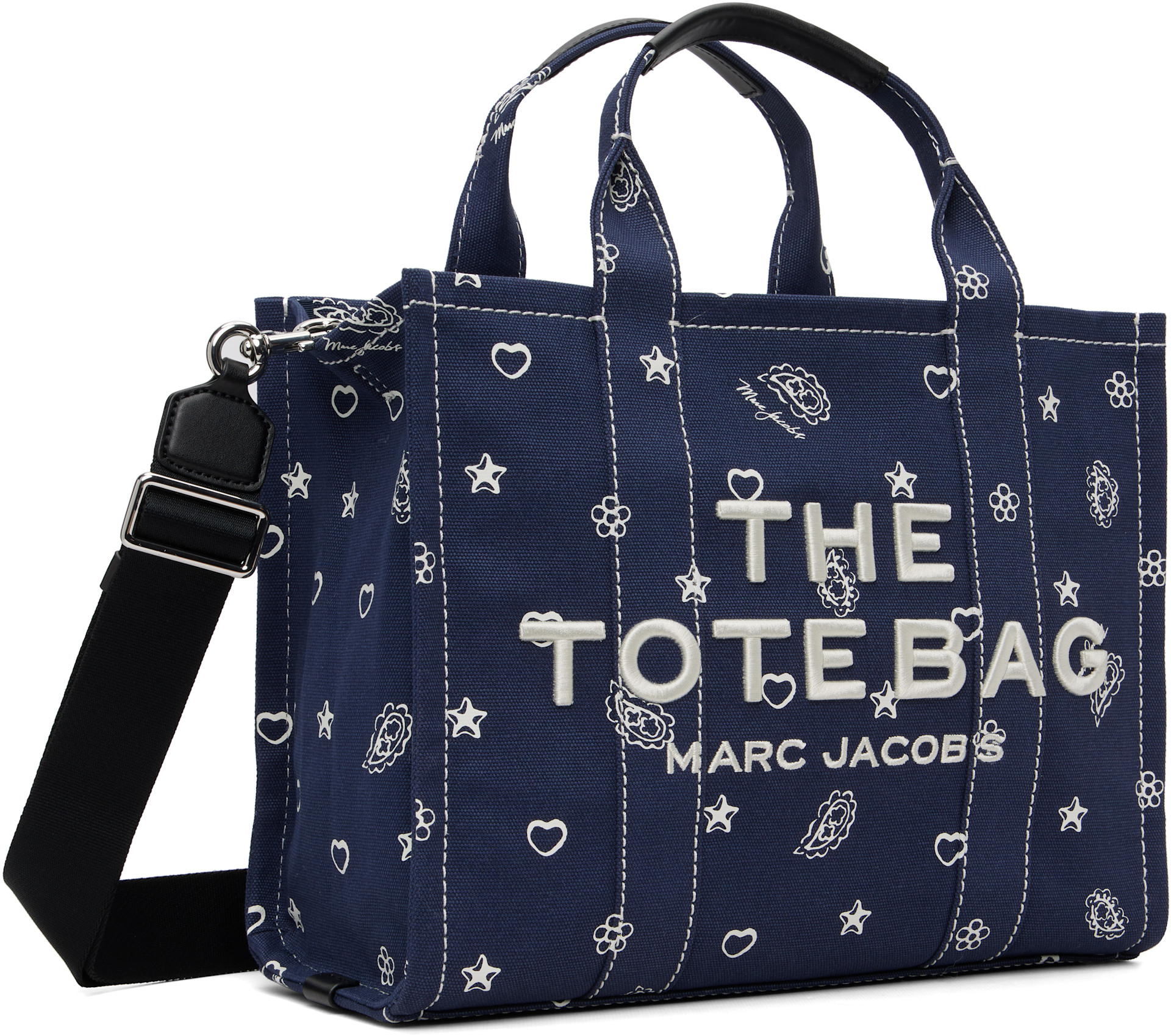 Marc Jacobs: ネイビー 'The Bandana Canvas Medium' トートバッグ