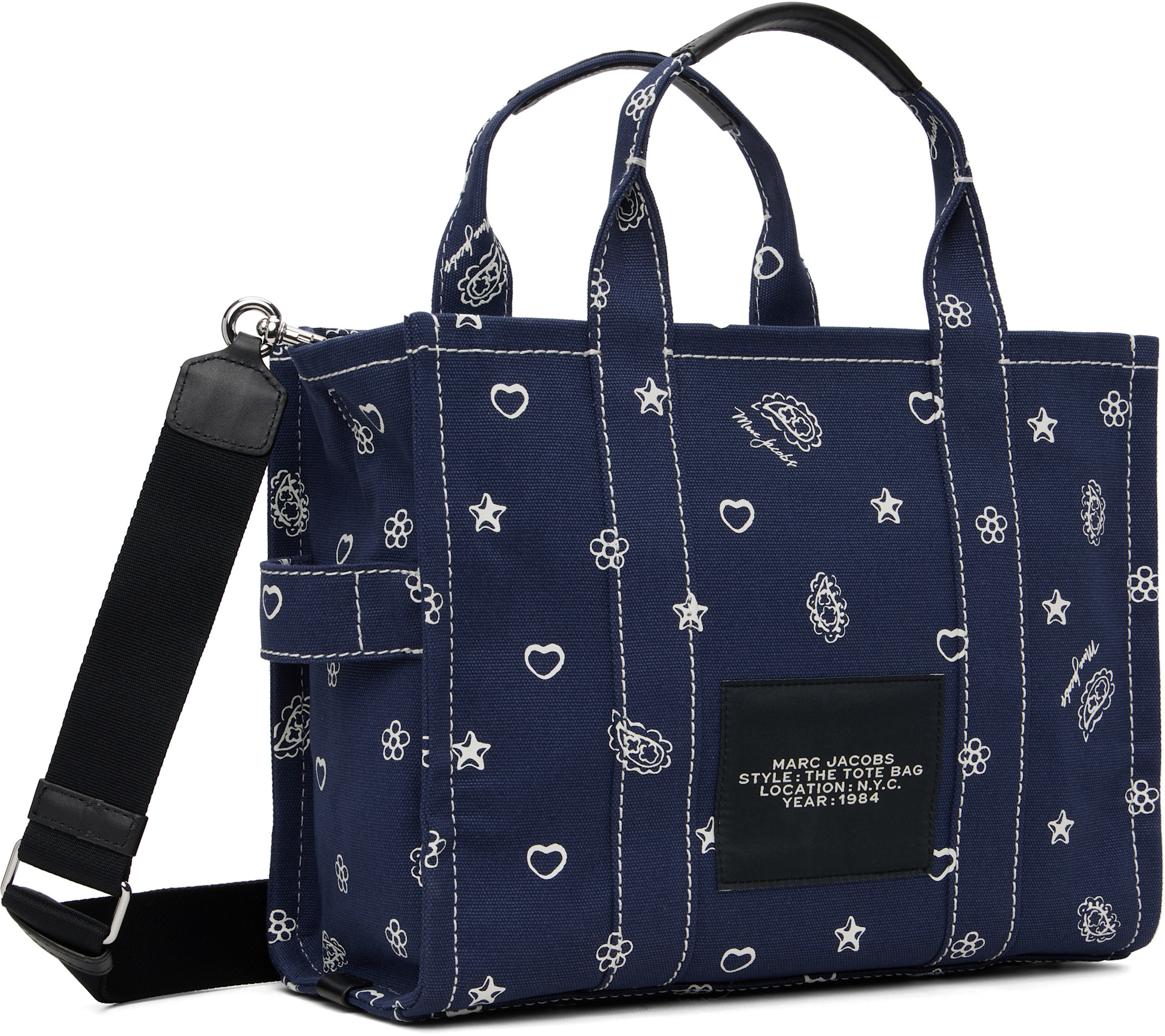 Marc Jacobs: ネイビー 'The Bandana Canvas Medium' トートバッグ
