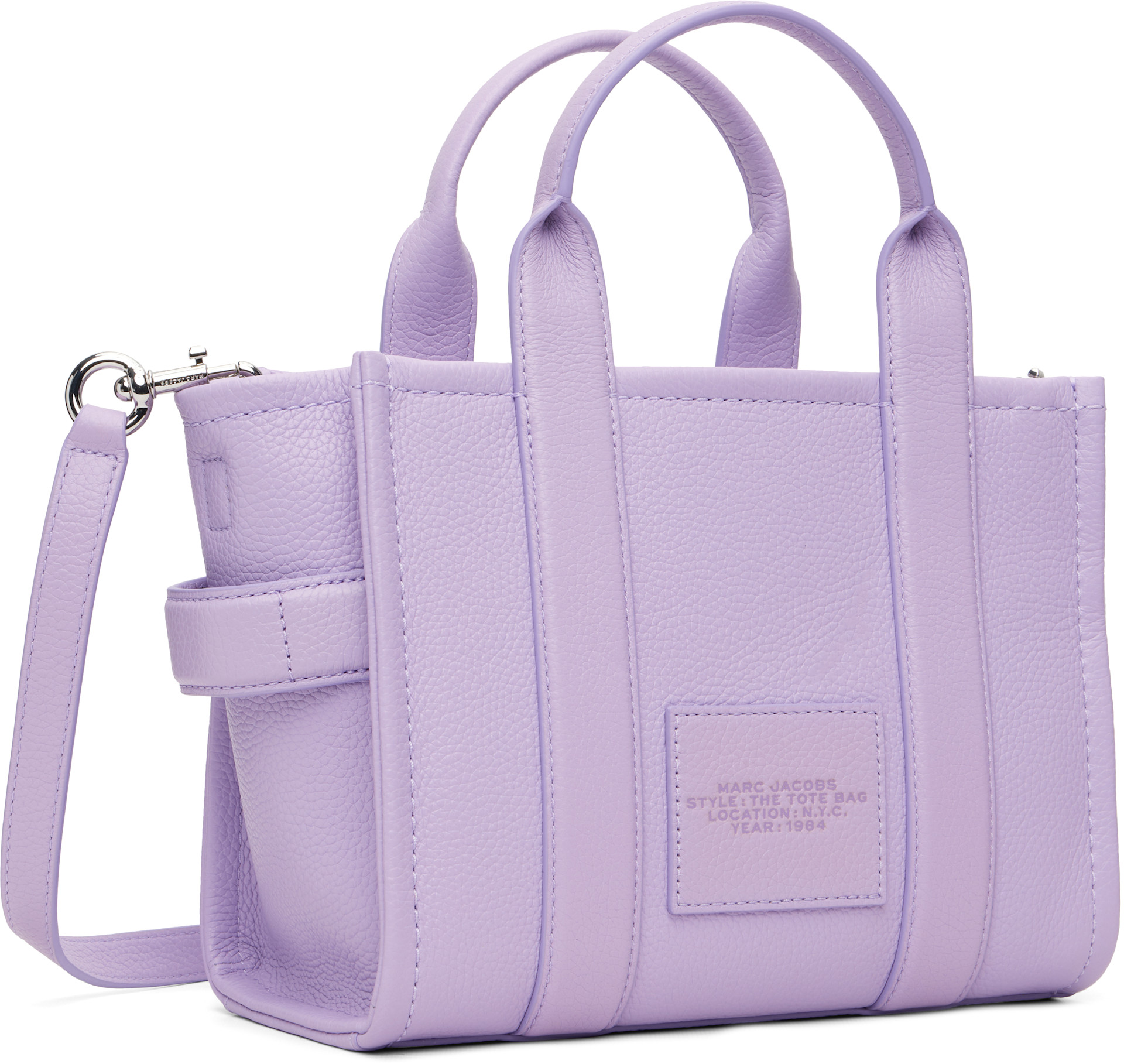 Marc Jacobs: Purple 'The Leather Small' Tote | SSENSE