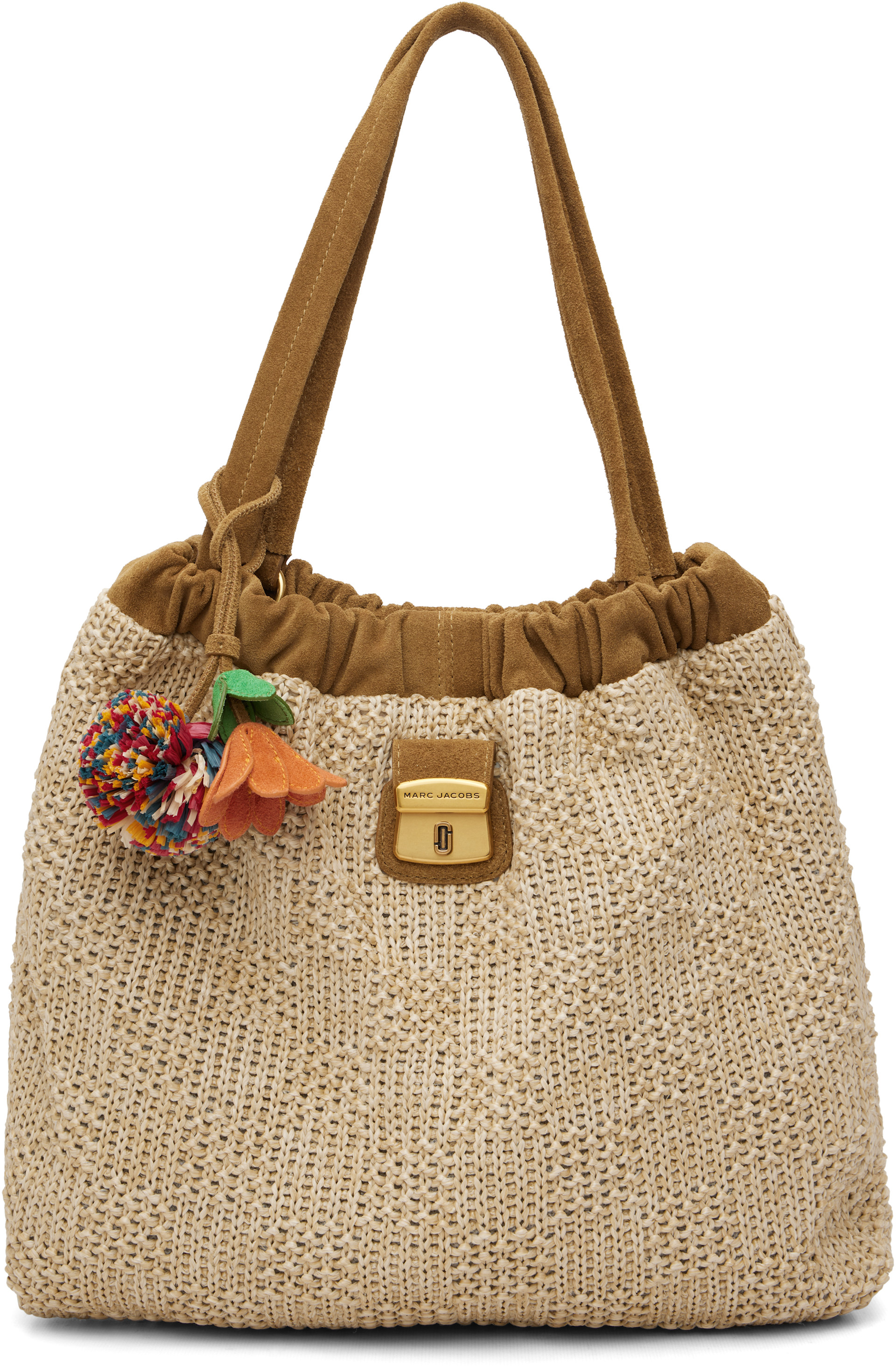 Marc Jacobs: ベージュ 'The Summer Woven' Cristina トートバッグ