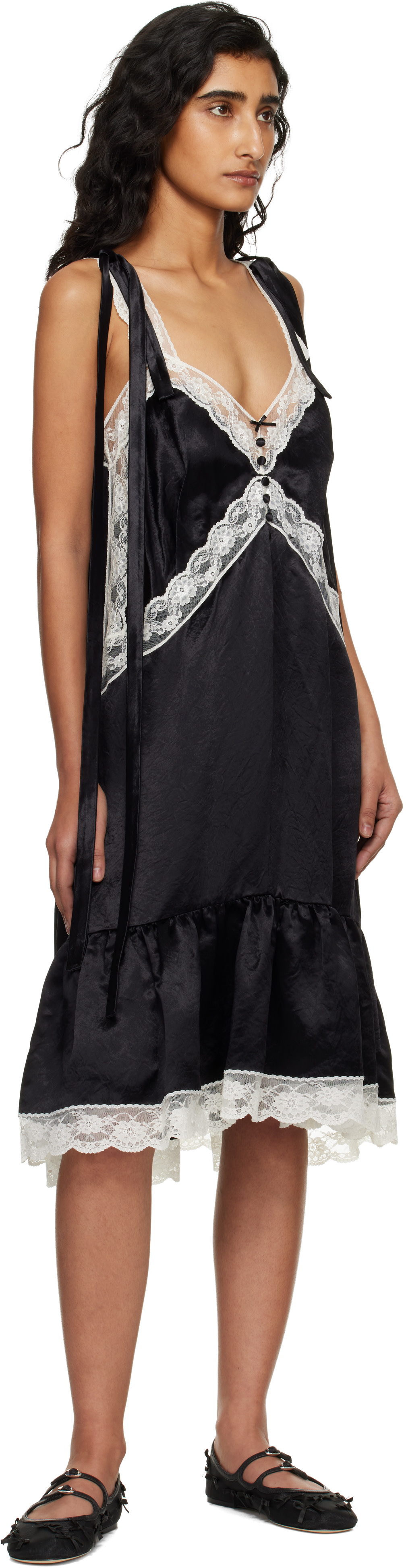 marc jacobs black silk dress Jacobs: Satin Lace Slip Midi and a blooming