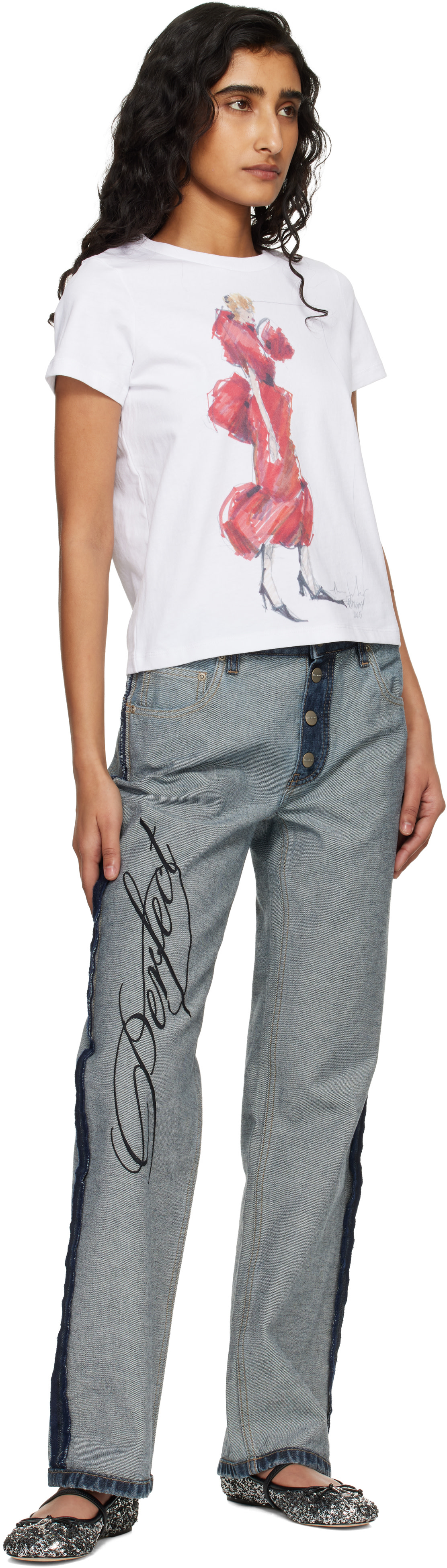 Marc Jacobs - Micro t-shirt 'Look 33' blanc
