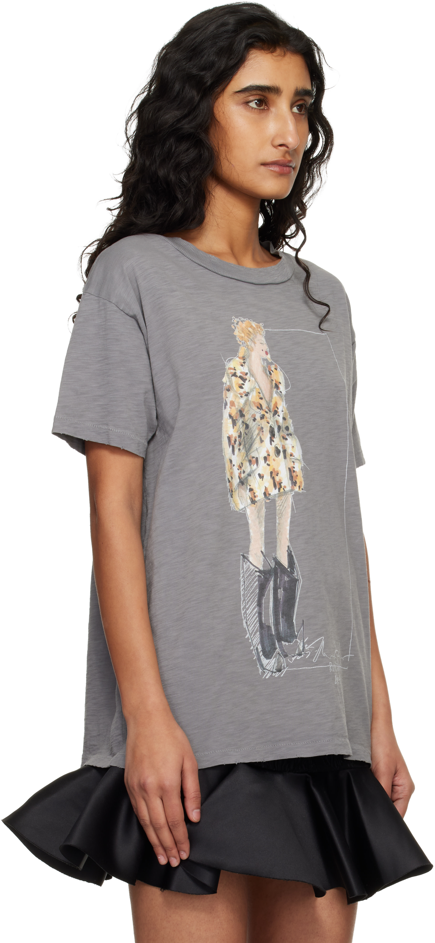 zzy1672　MARC BY MARC JACOBS Marc Jacobs: Gray 'Look 22' Oversized T-shirt | SSENSE