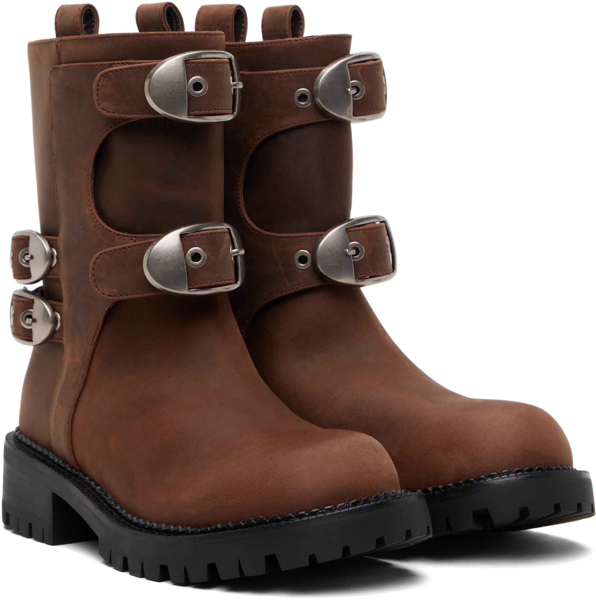 Marc Jacobs - Bottes motard Kiki brunes