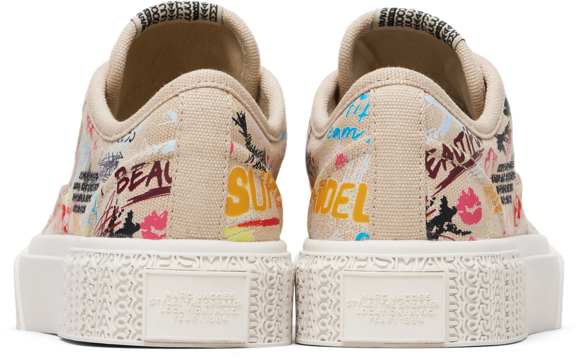 Marc Jacobs - Baskets beiges à imprimé Punk Scribble