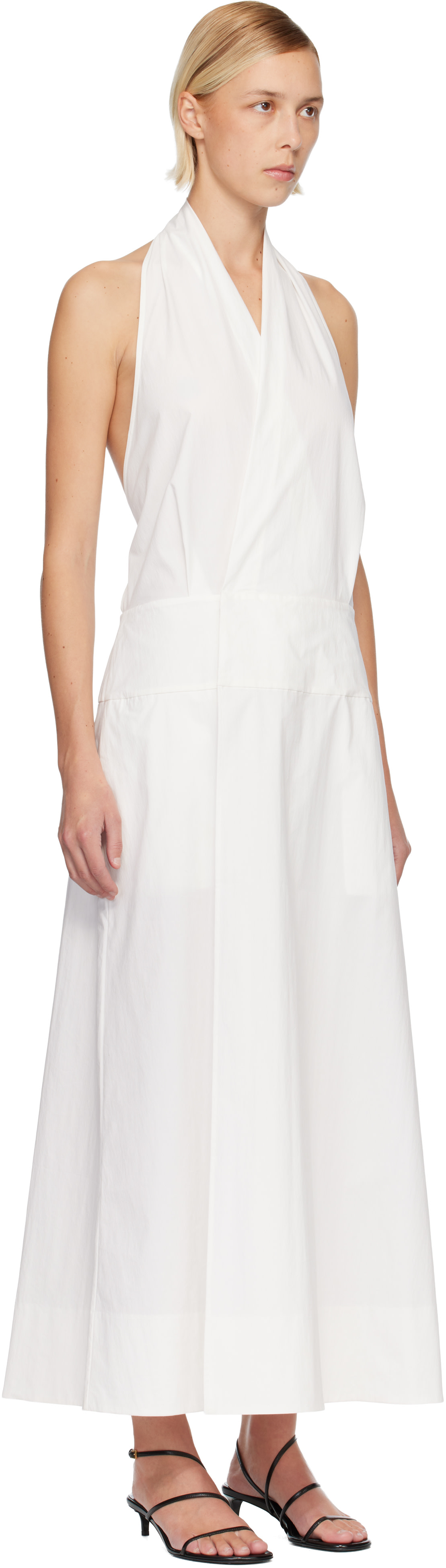St. Agni: White Halter Wrap Midi Dress | SSENSE Denmark St. Agni: White Halter Wrap Midi Dress | SSENSE Denmark
