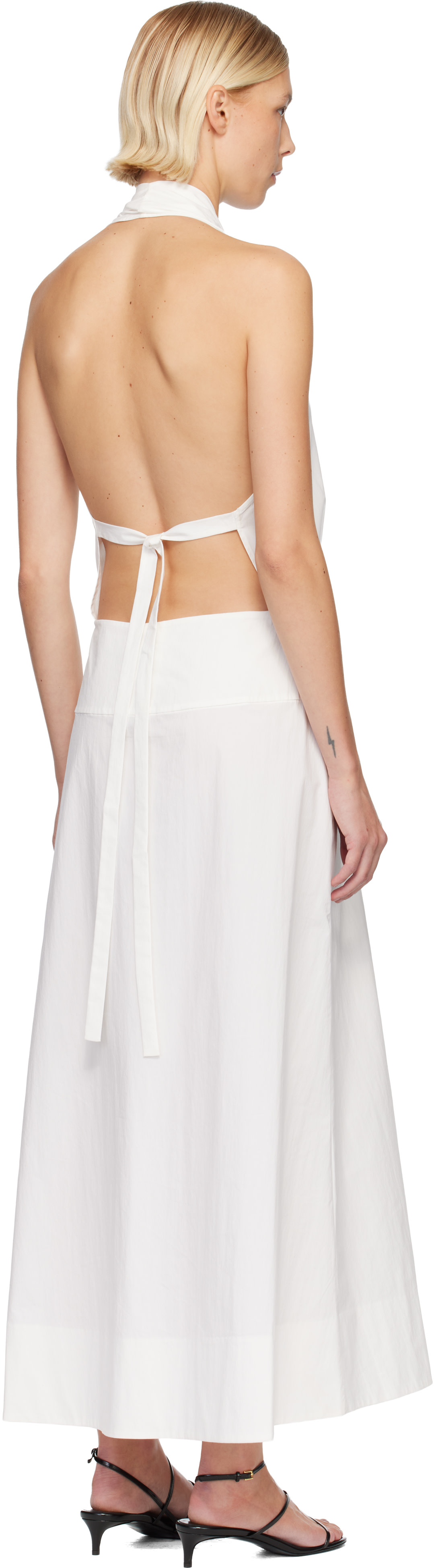 halter wrap top dress St. Agni: White Midi color_name:Burgundy