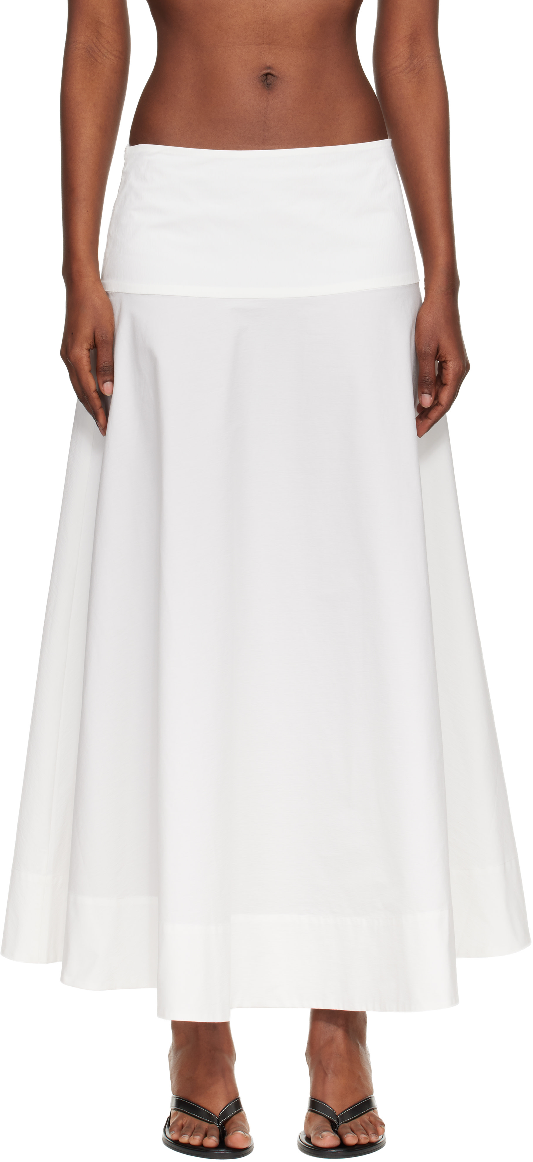 St. Agni - Jupe longue blanc en coton