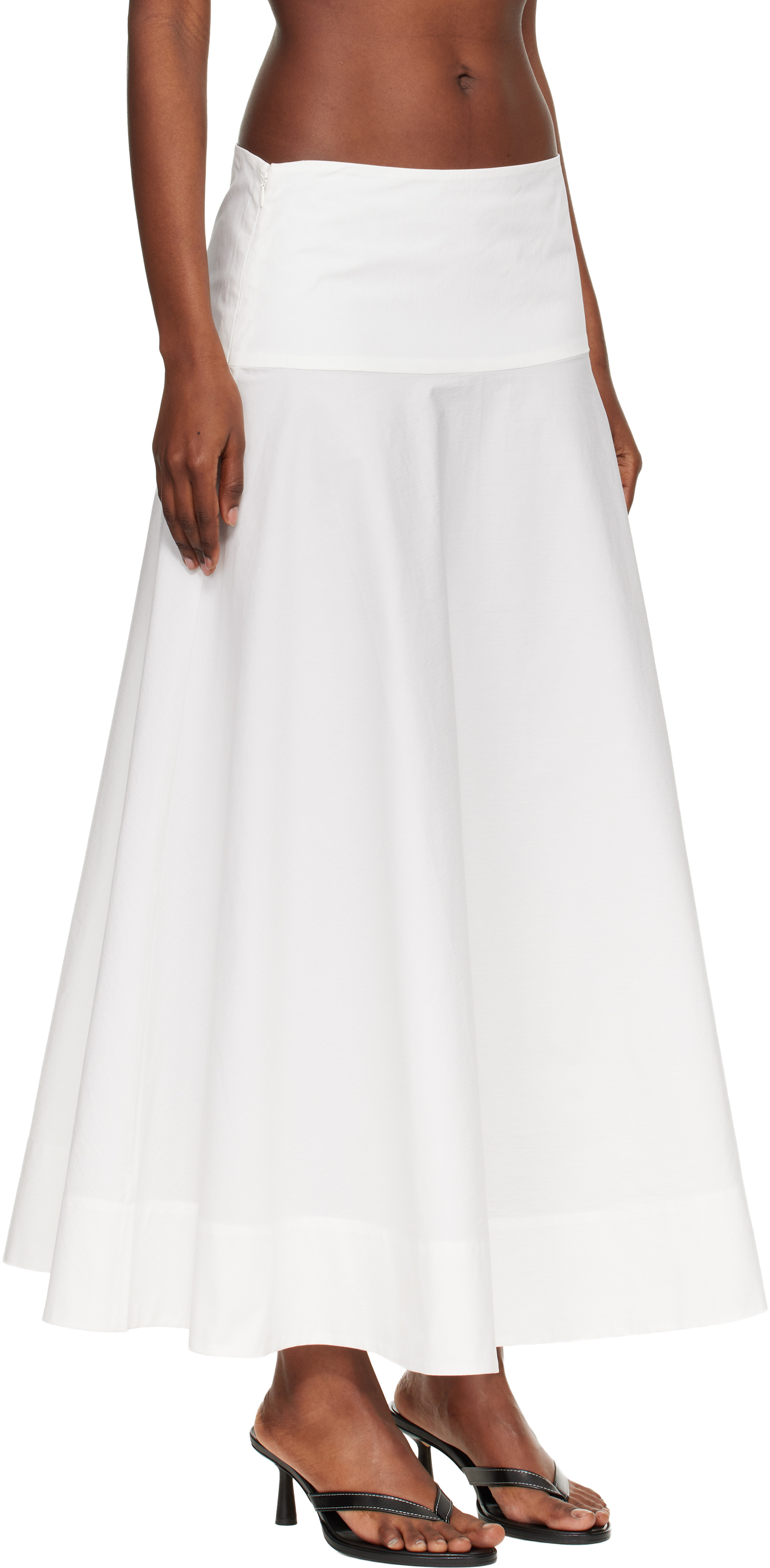 St. Agni - Jupe longue blanc en coton