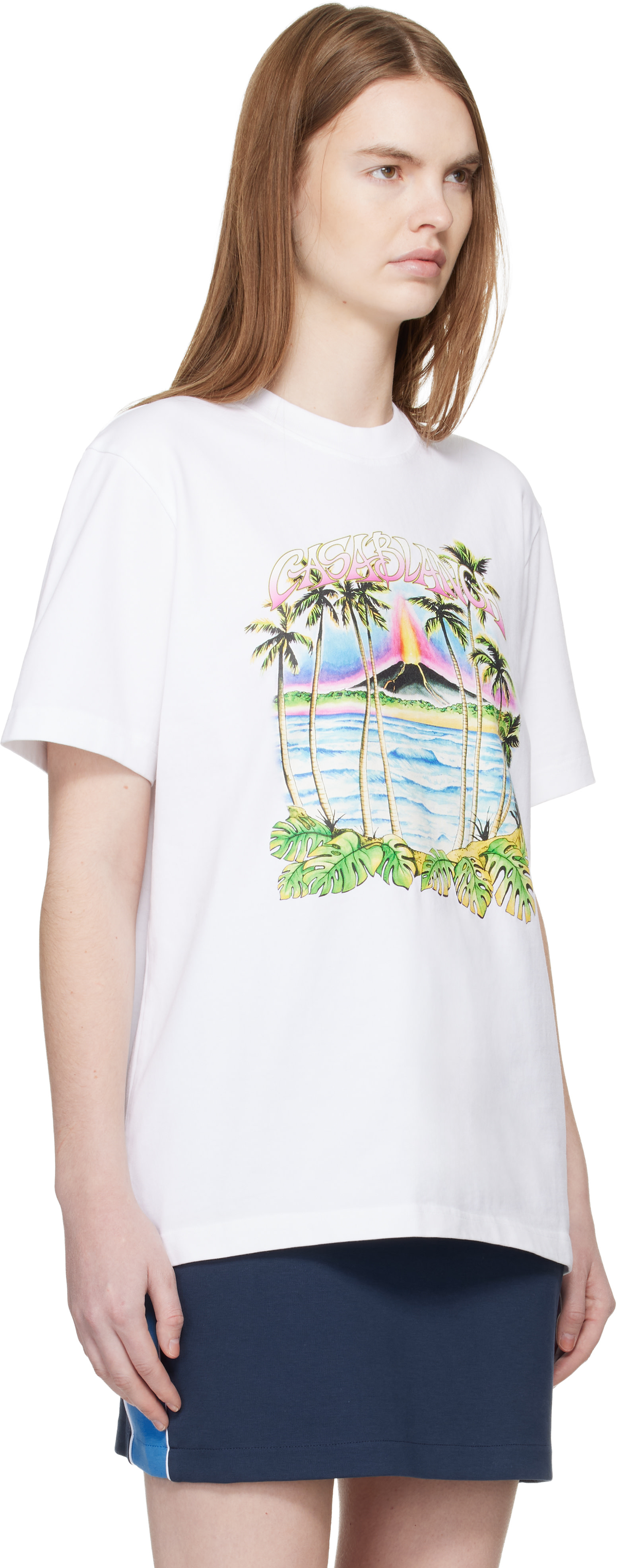 Casablanca: White Volcano Short Sleeve T‑shirt | SSENSE
