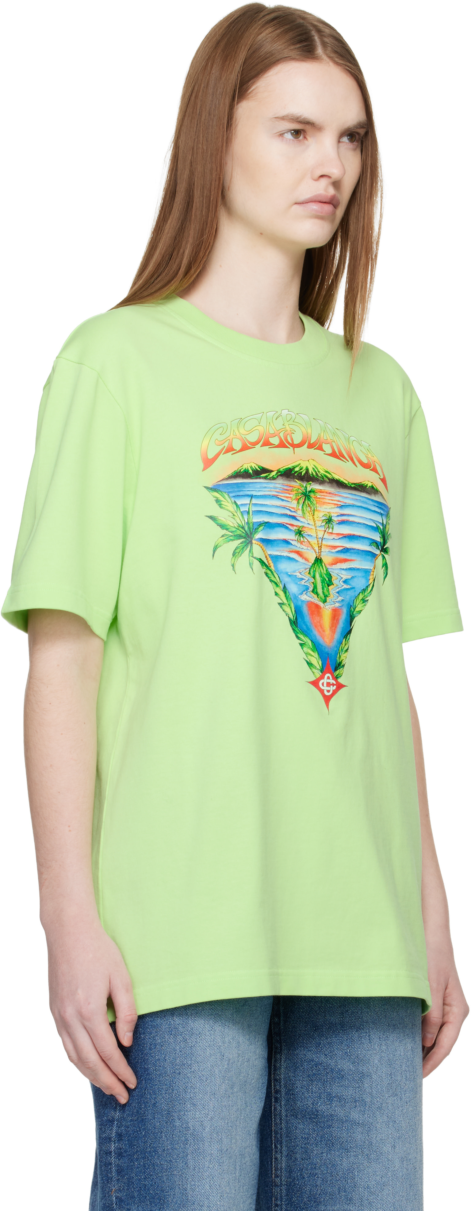 Casablanca: グリーン Innocence Triangle 半袖Tシャツ | SSENSE 日本