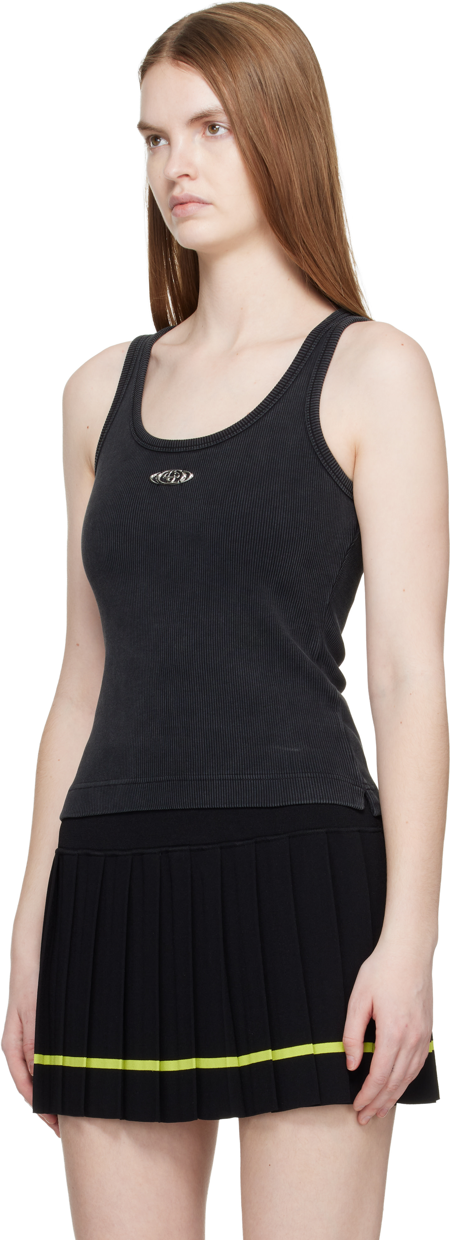 Casablanca: Black Corrosion Ribbed Tank Top | SSENSE