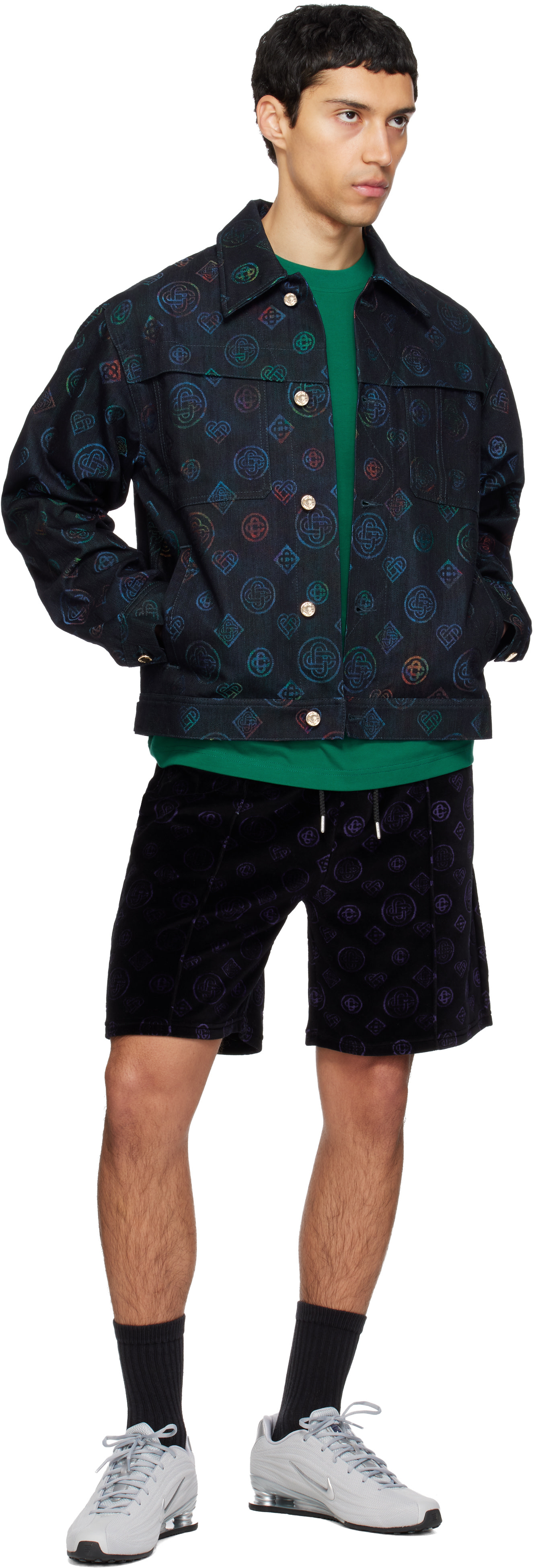Casablanca: Navy Heatmap Denim Jacket | SSENSE