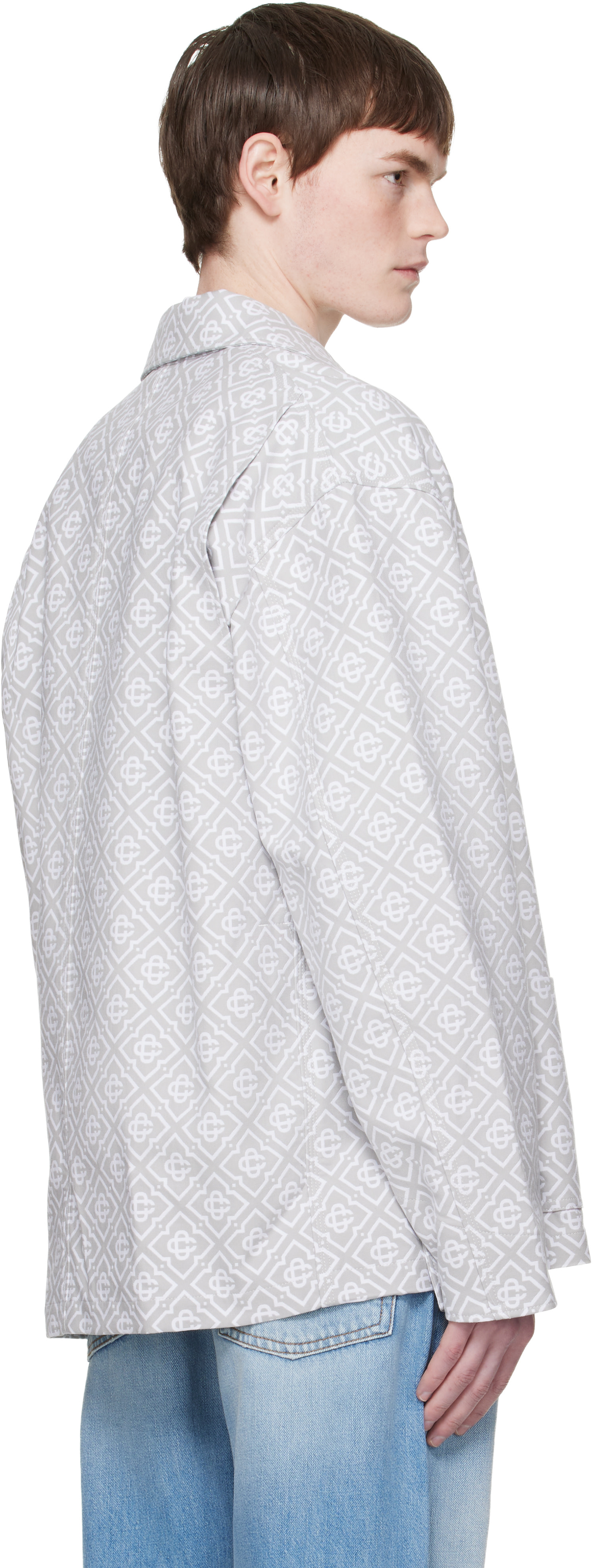 Casablanca - Blouson de travail gris à monogrammes
