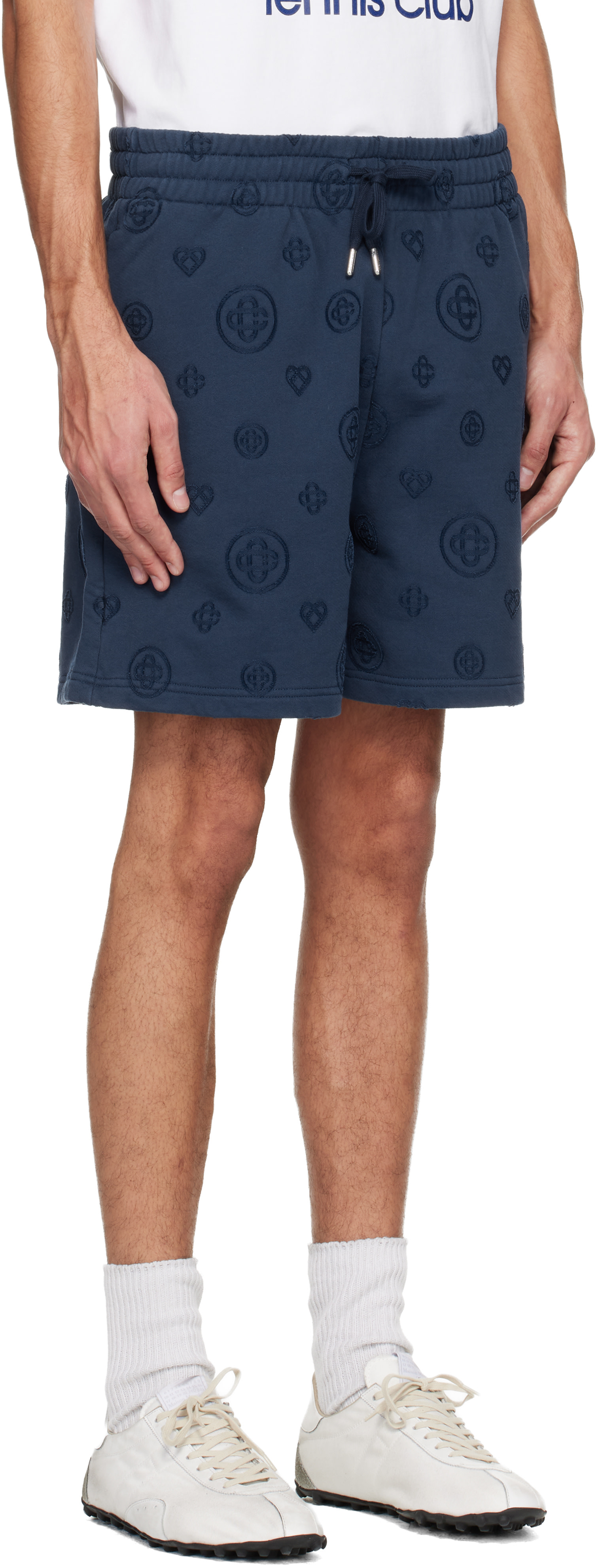 Casablanca - ネイビー Applique Monogram スウェットショートパンツ