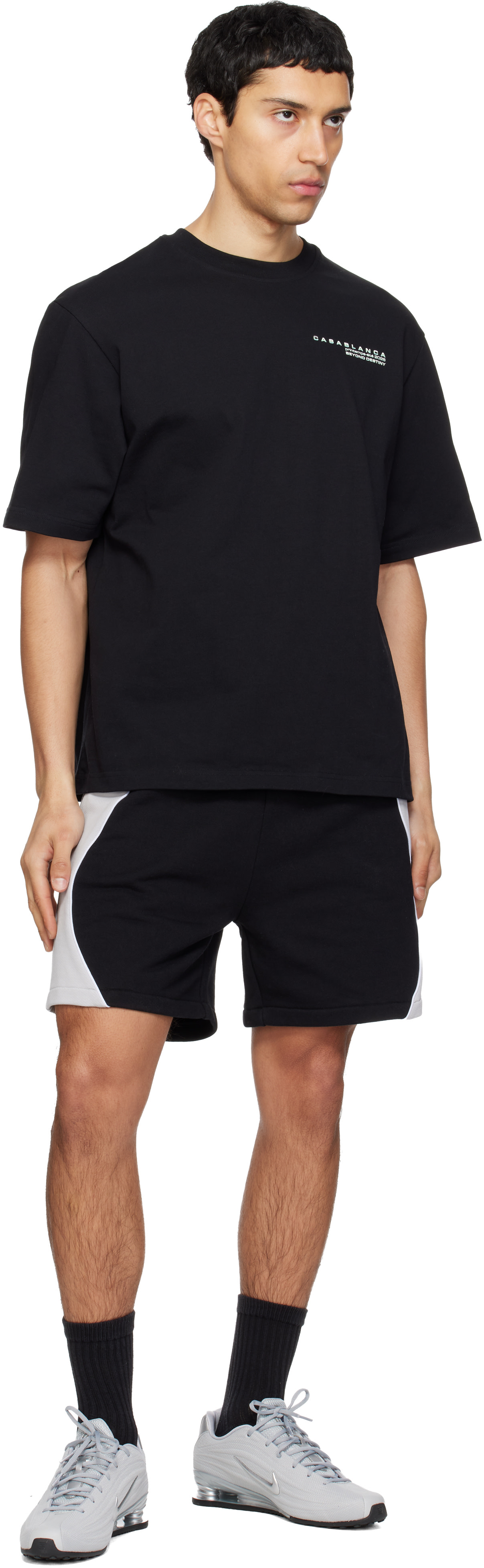 Casablanca - Black & Gray Colourblock Sweat Shorts