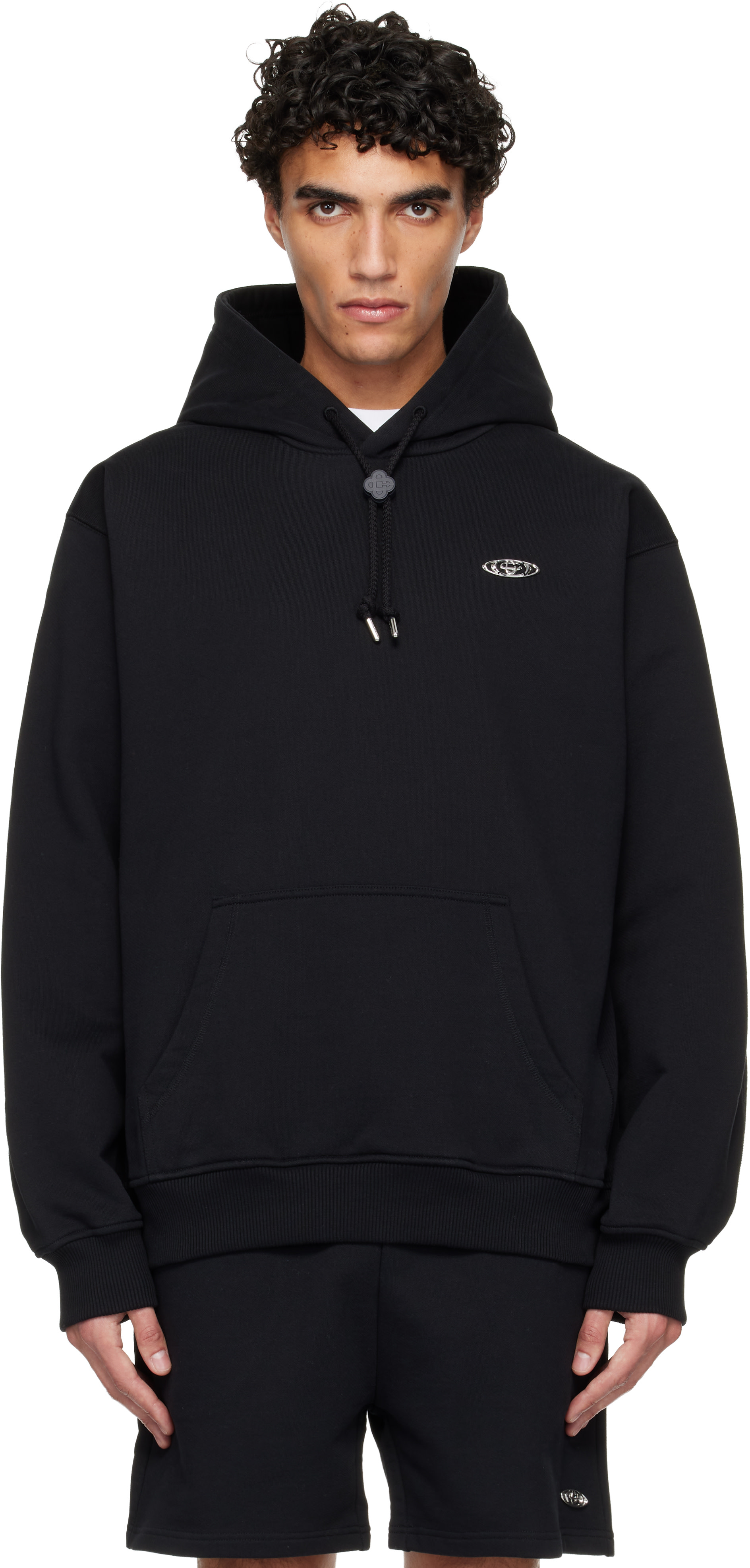 Casablanca - Pull à capuche noir à logo