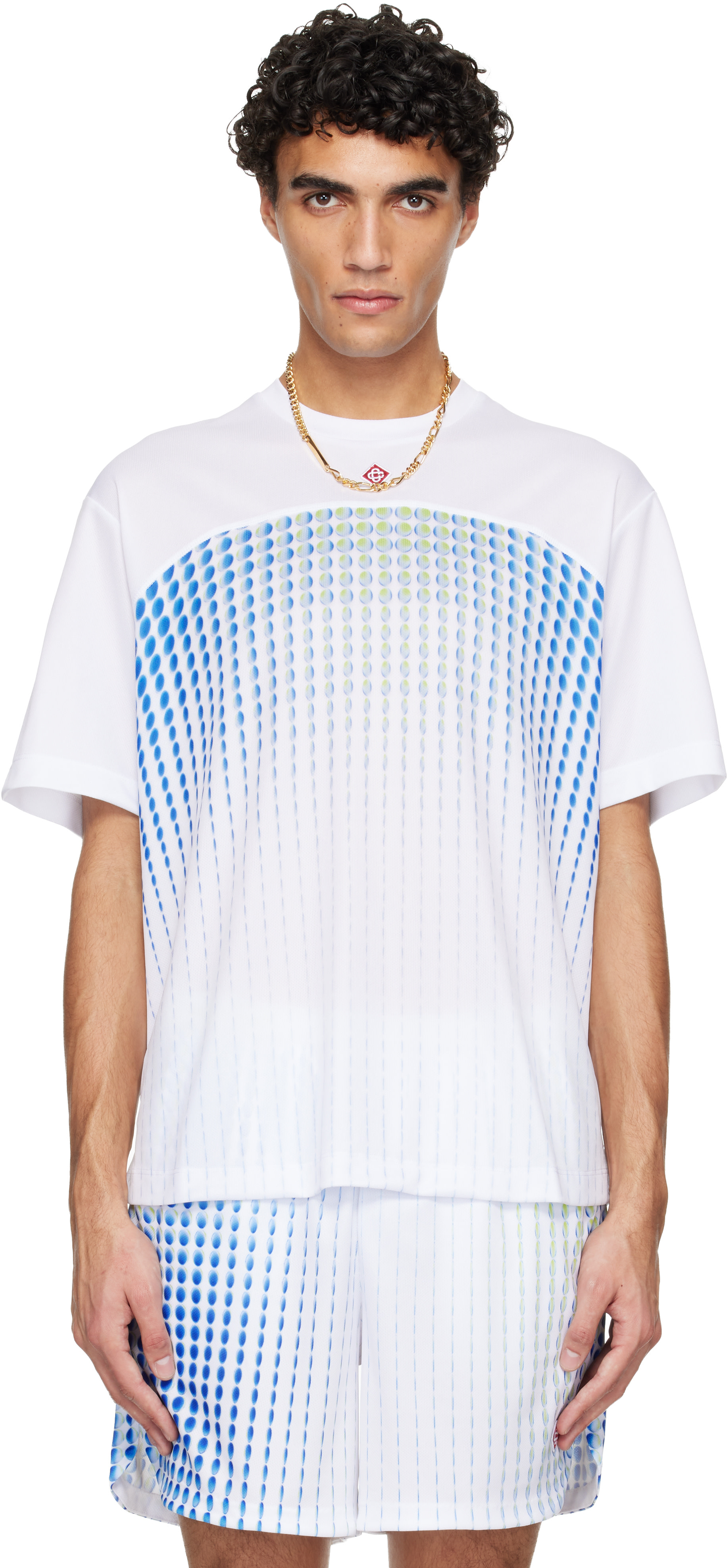 Casablanca: ホワイト Tennis Tech 半袖Tシャツ | SSENSE 日本