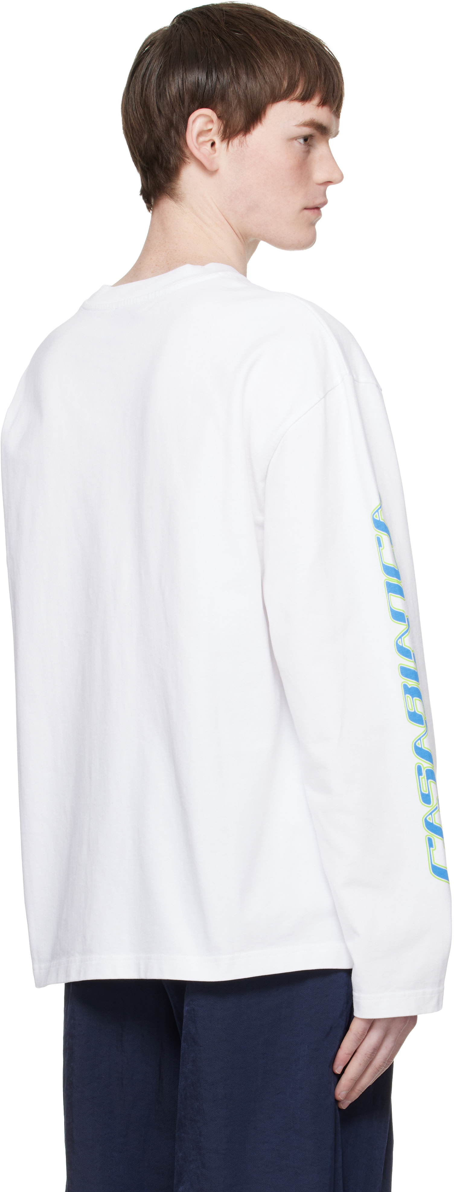 Casablanca: White Smiley Future Long Sleeve T-shirt | SSENSE