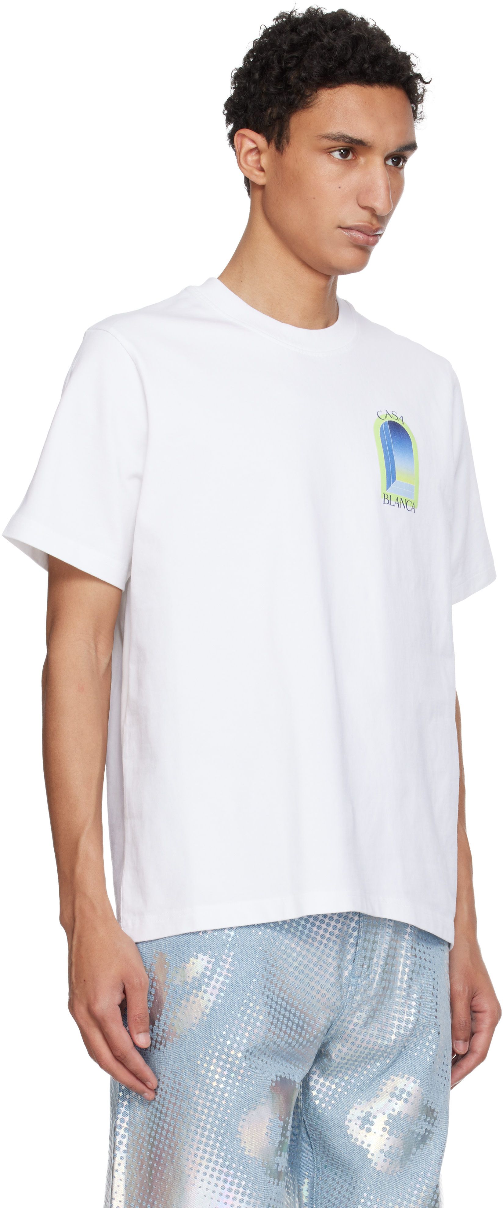Casablanca: ホワイト Arches 半袖Tシャツ | SSENSE 日本