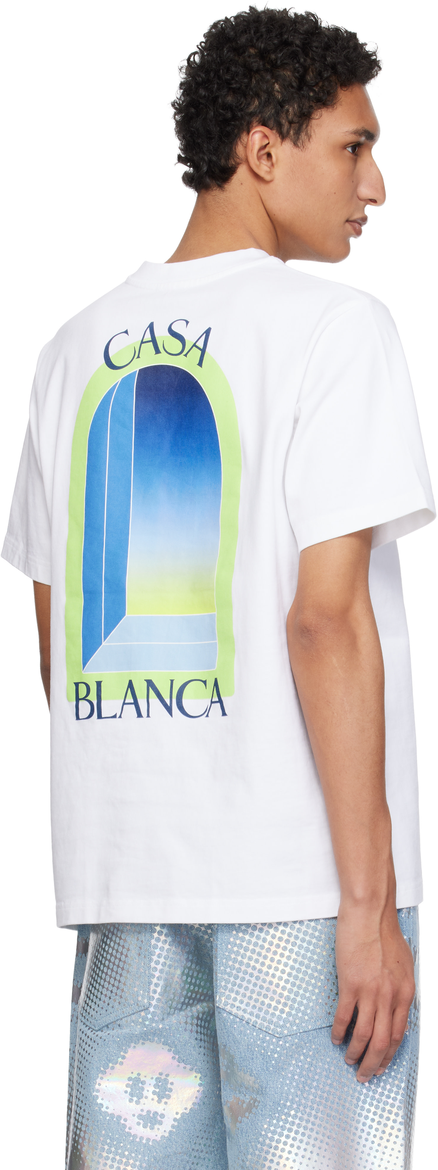 Casablanca: ホワイト Arches 半袖Tシャツ | SSENSE 日本