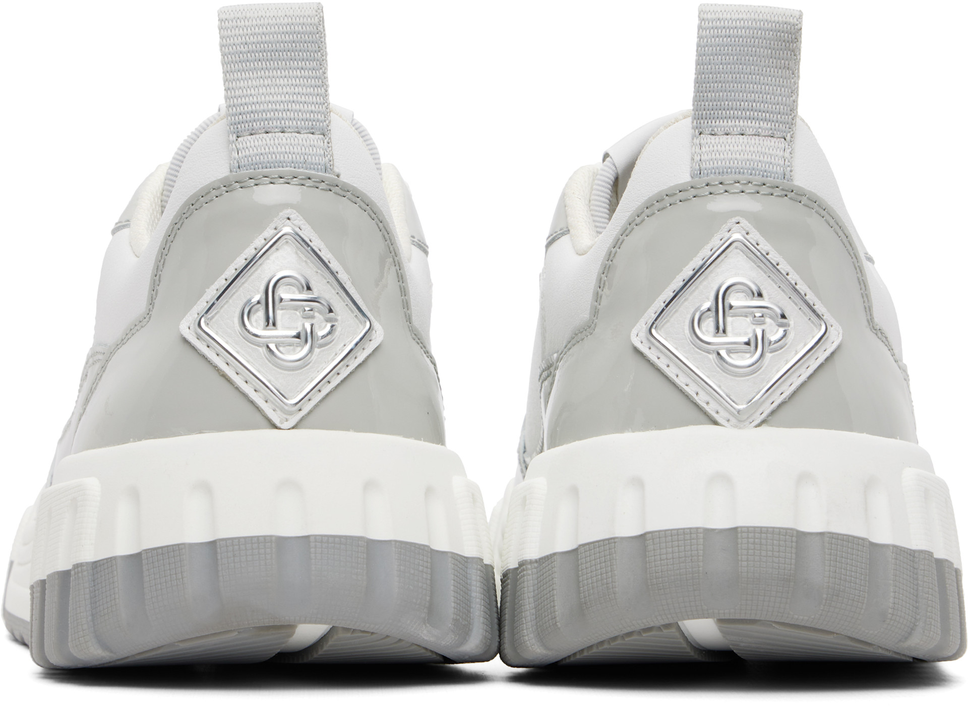 Casablanca: Gray & White Court Silver Sneakers | SSENSE