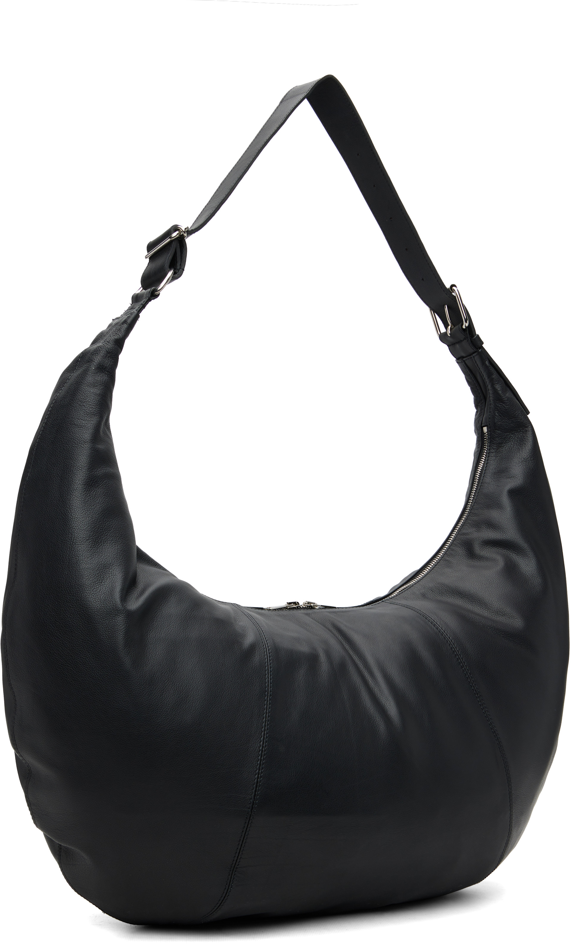 YOKE: Black Calf Leather Circle Bag | SSENSE