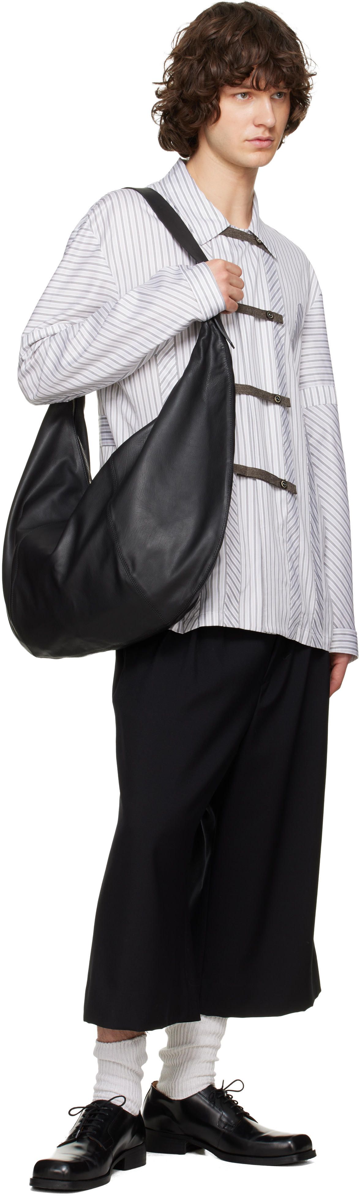 YOKE: Black Calf Leather Circle Bag | SSENSE