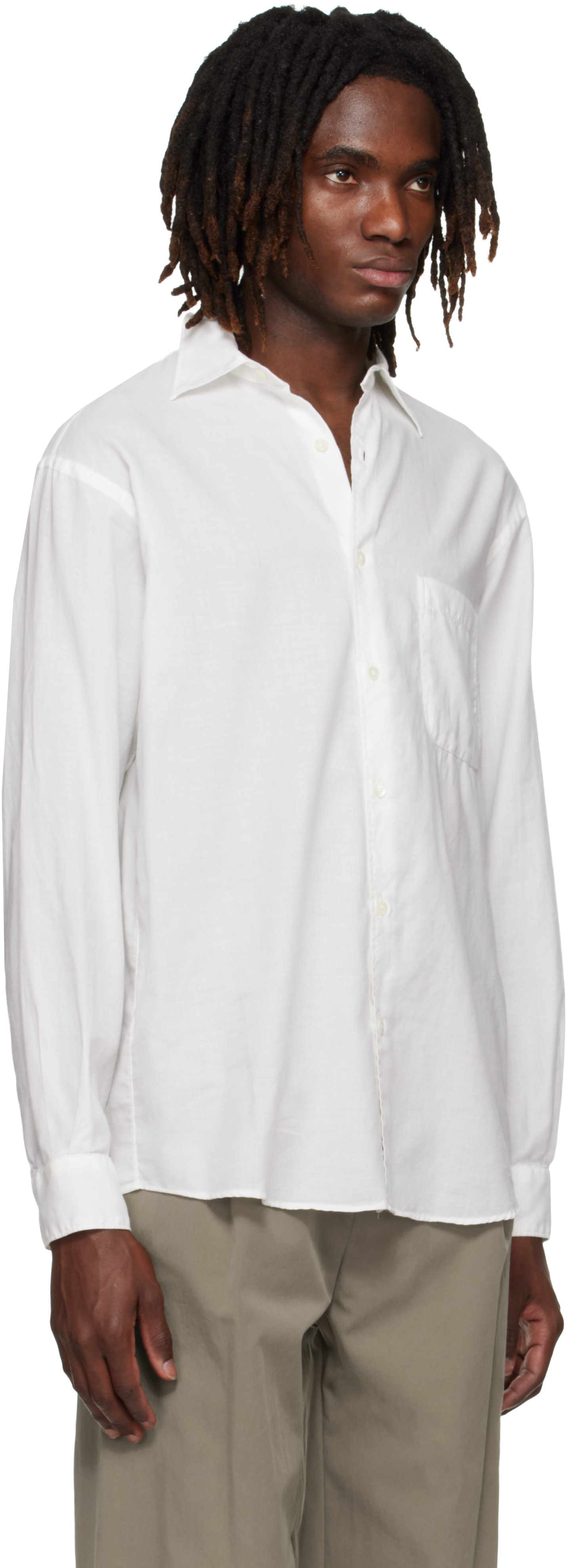 YOKE: White Cotton Silk Lawn Loosed Shirt | SSENSE