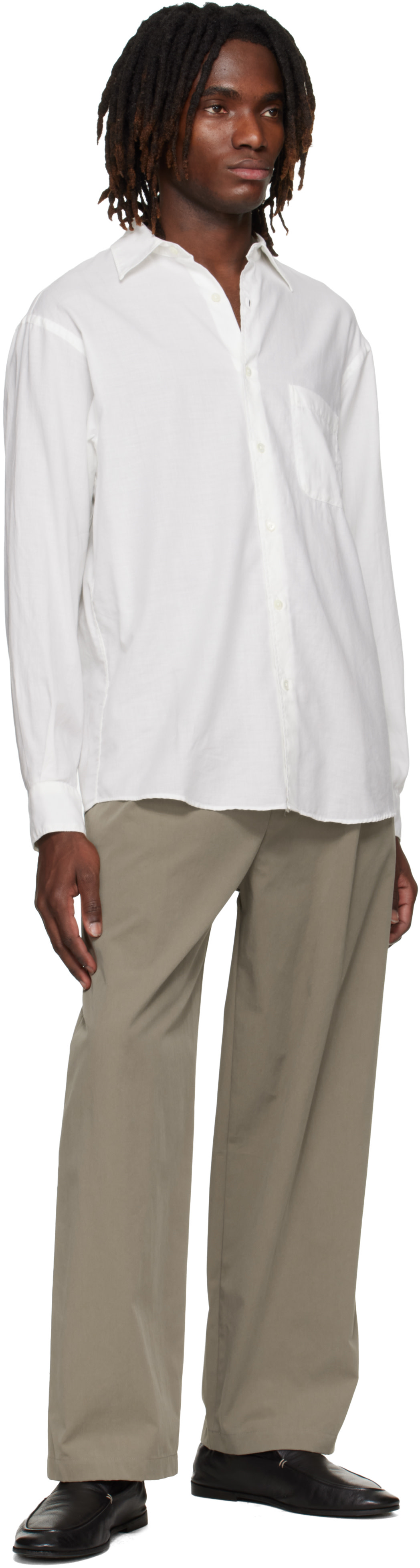YOKE: White Cotton Silk Lawn Loosed Shirt | SSENSE