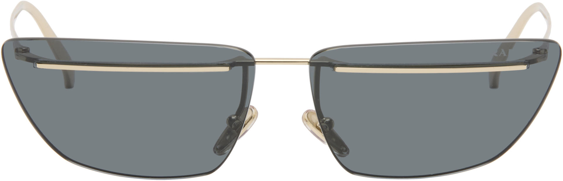 Prada Eyewear - Lunettes de soleil œil-de-chat dorées