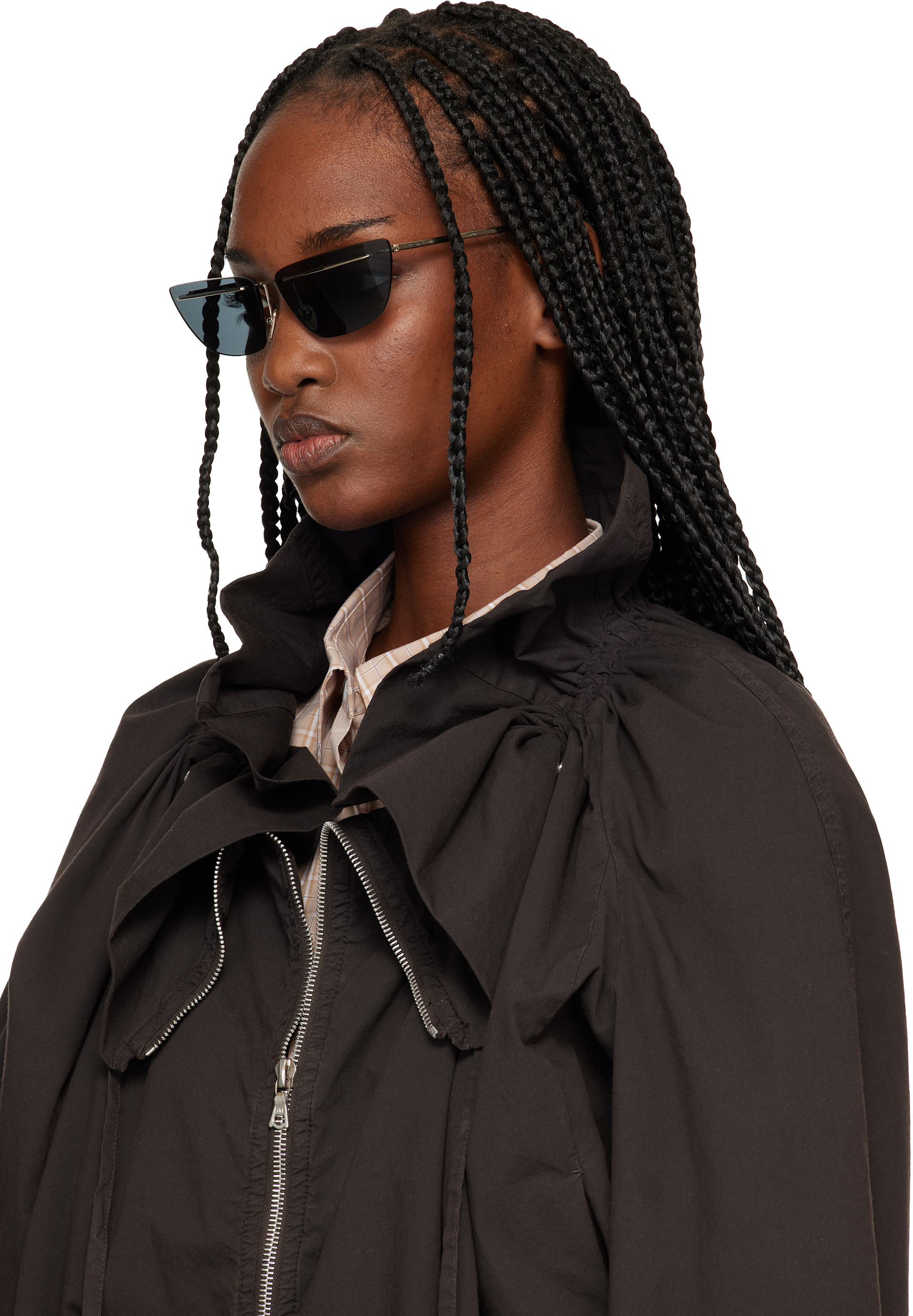 Prada Eyewear - Lunettes de soleil œil-de-chat dorées