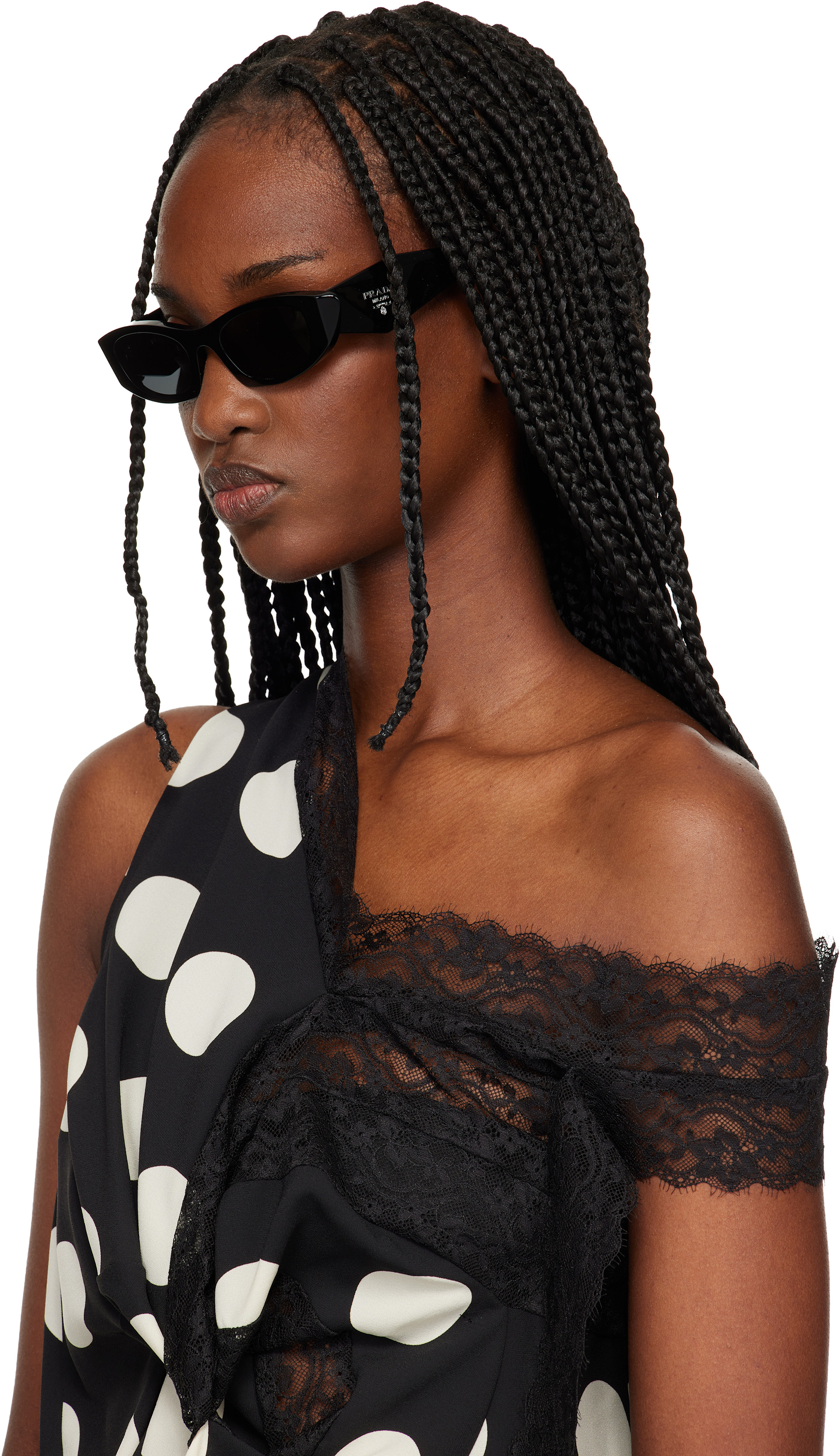 Prada Eyewear: Black 'Prada Symbole' Sunglasses | SSENSE