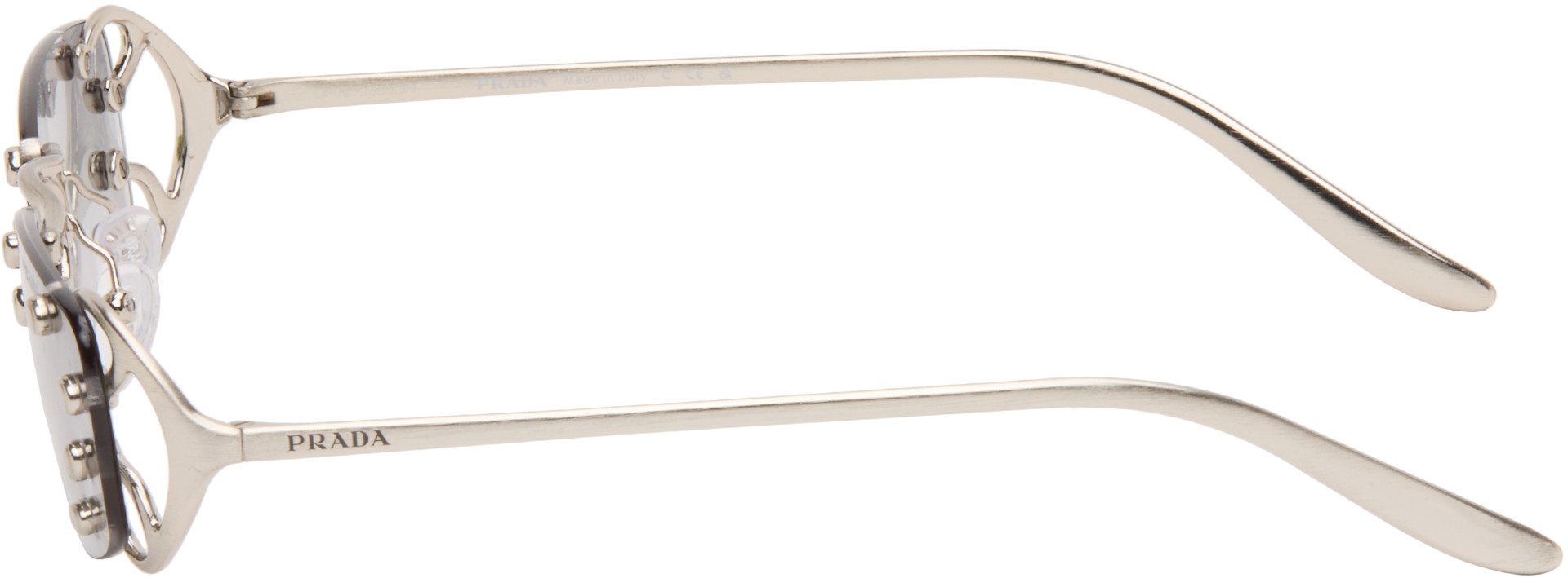 Prada Eyewear: シルバー PR C57S サングラス | SSENSE 日本