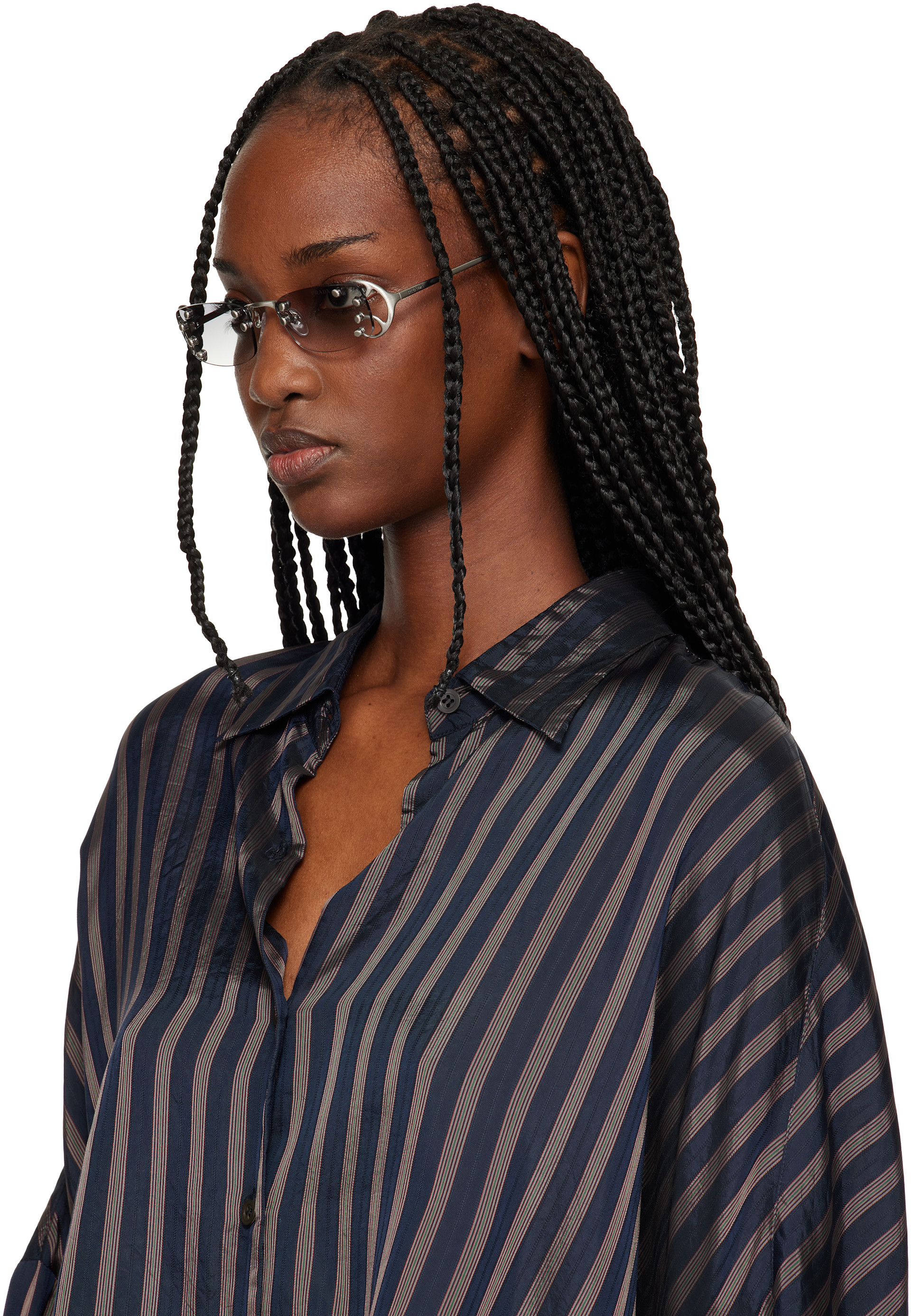 Prada Eyewear: シルバー PR C57S サングラス | SSENSE 日本