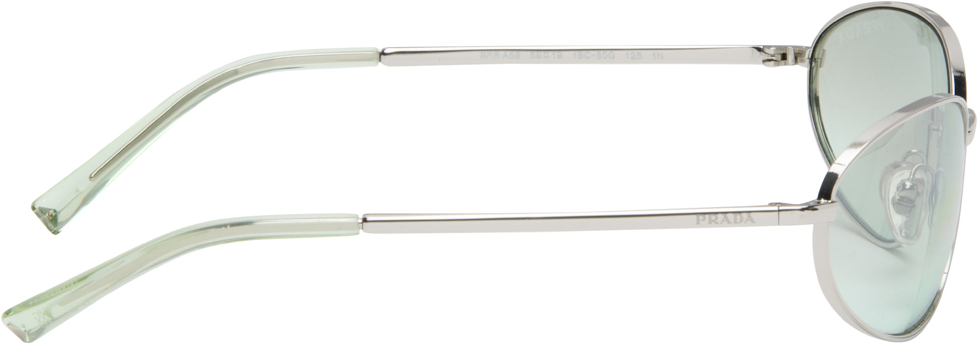 Prada Eyewear: Silver Metal Oval Sunglasses | SSENSE
