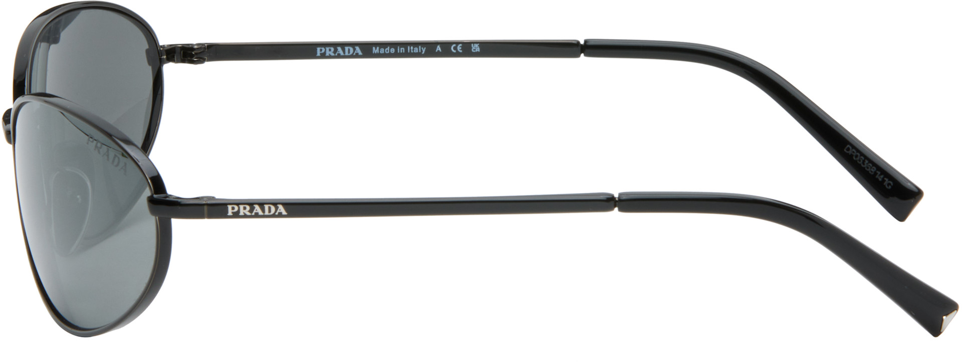 Prada Eyewear: Black Metal Oval Sunglasses | SSENSE