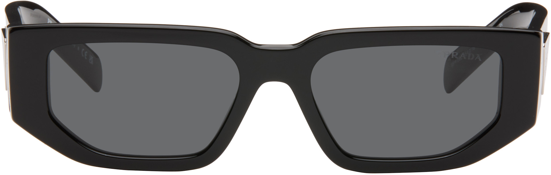 Prada Eyewear - Black Triangle Logo Sunglasses