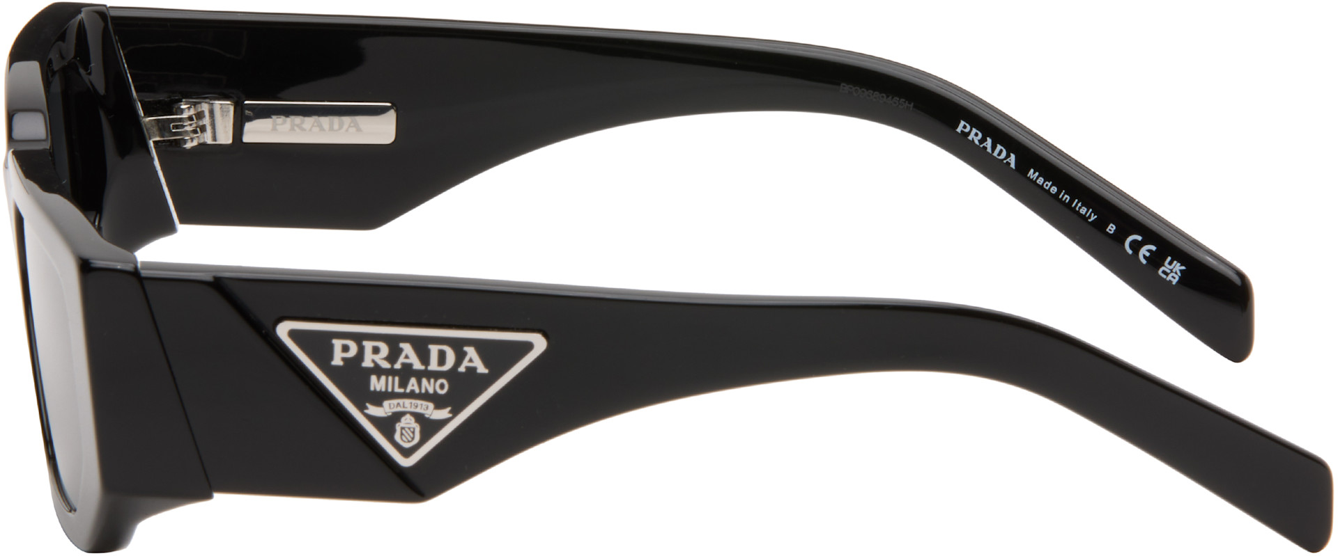 Prada Eyewear - Black Triangle Logo Sunglasses